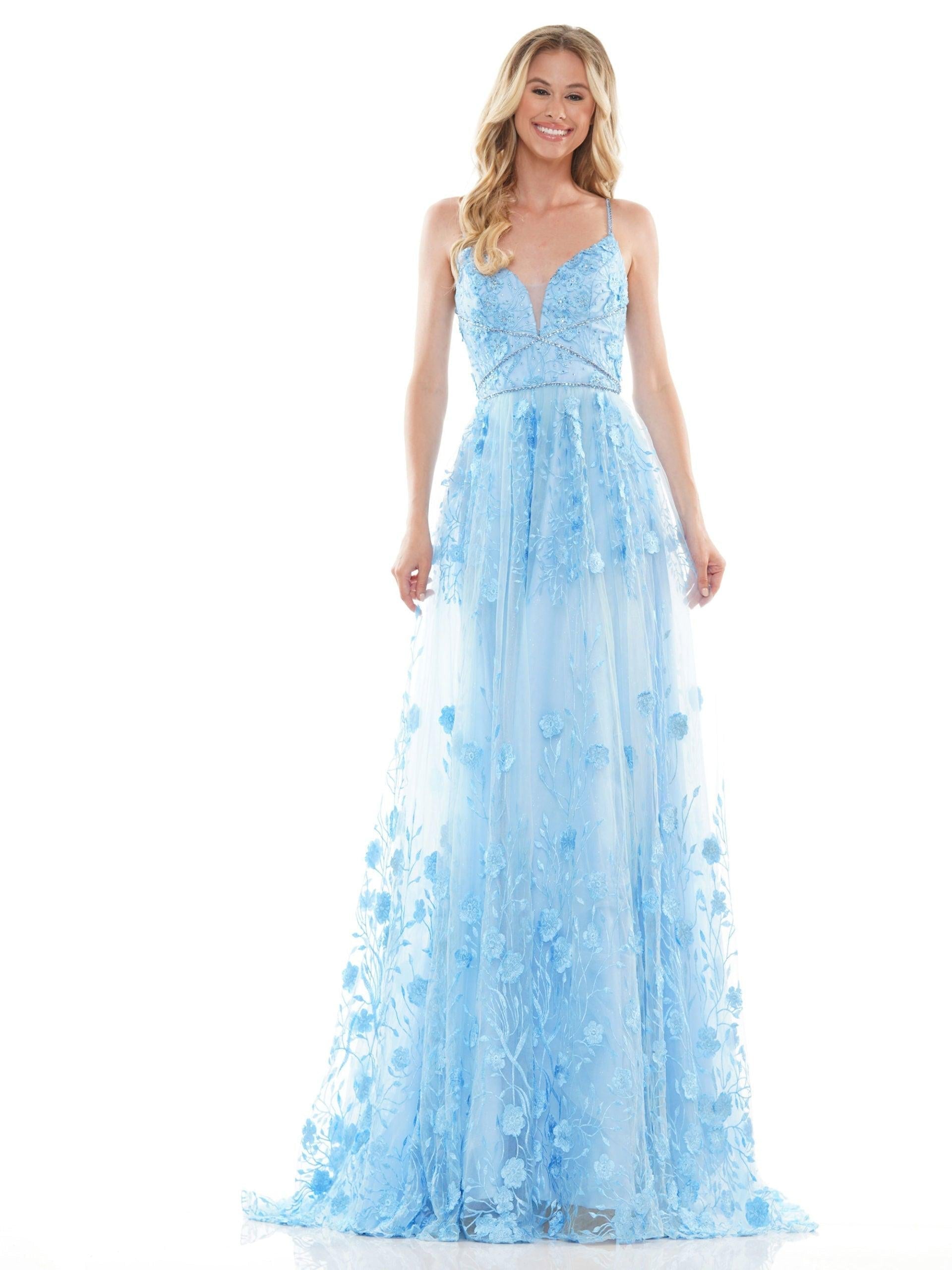 Colors Long Spaghetti Strap Prom Formal Gown 2726 - The Dress Outlet