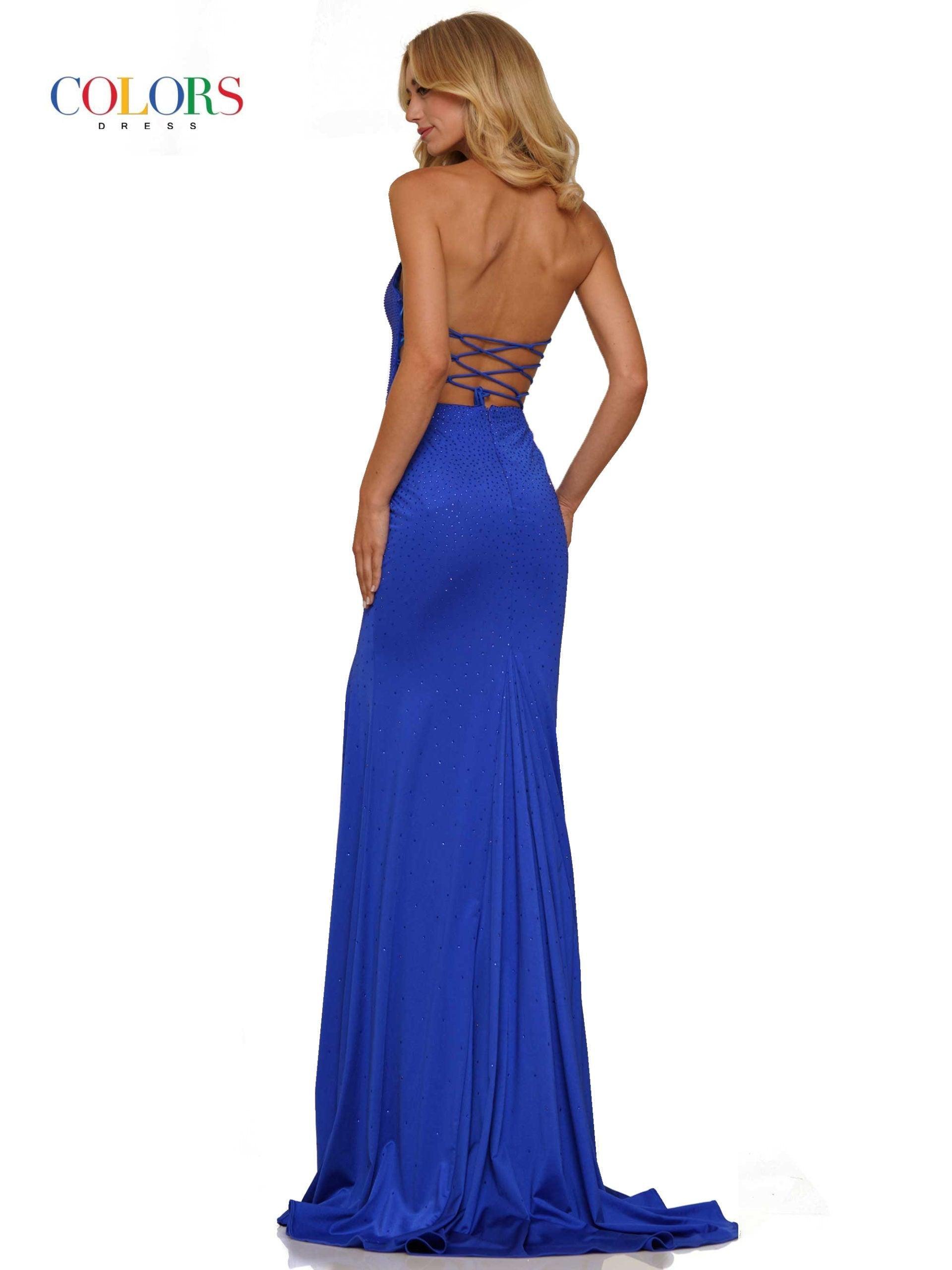 colors Long Strapless Evening Dress 2922 - The Dress Outlet