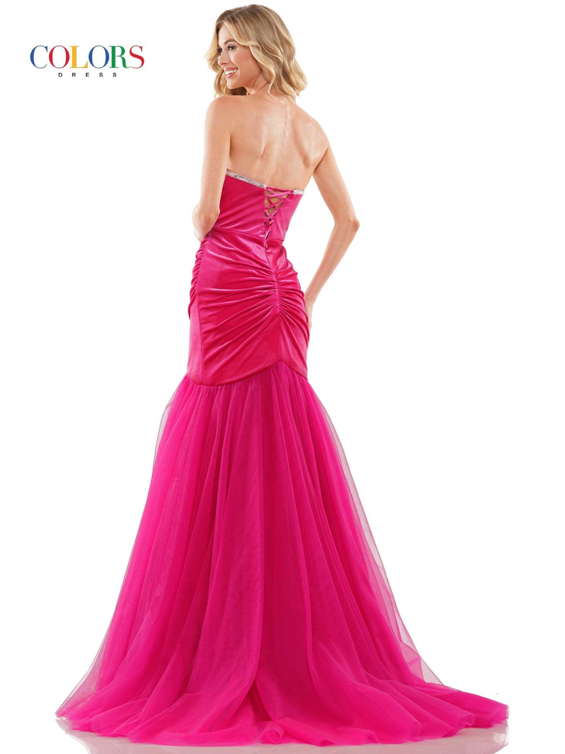 Colors Long Strapless Prom Dress 2886 - The Dress Outlet