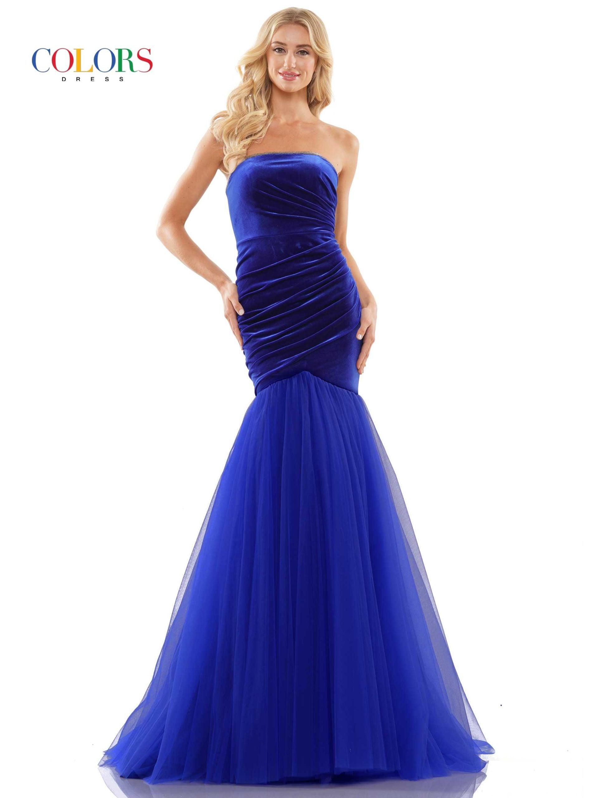 Colors Long Strapless Prom Dress 2886 - The Dress Outlet