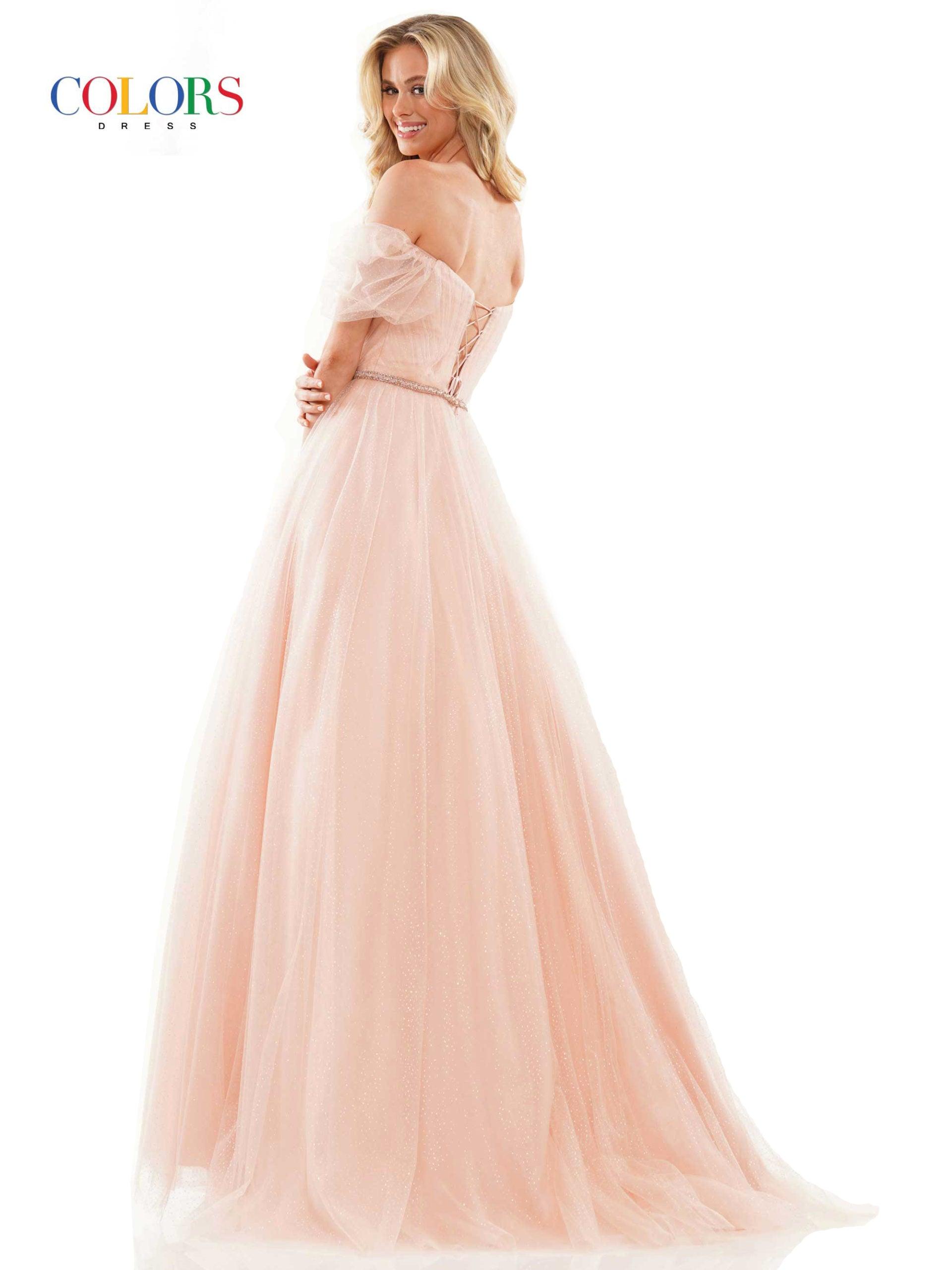 Colors 2912 Colors Off Shoulder Long Prom Dress