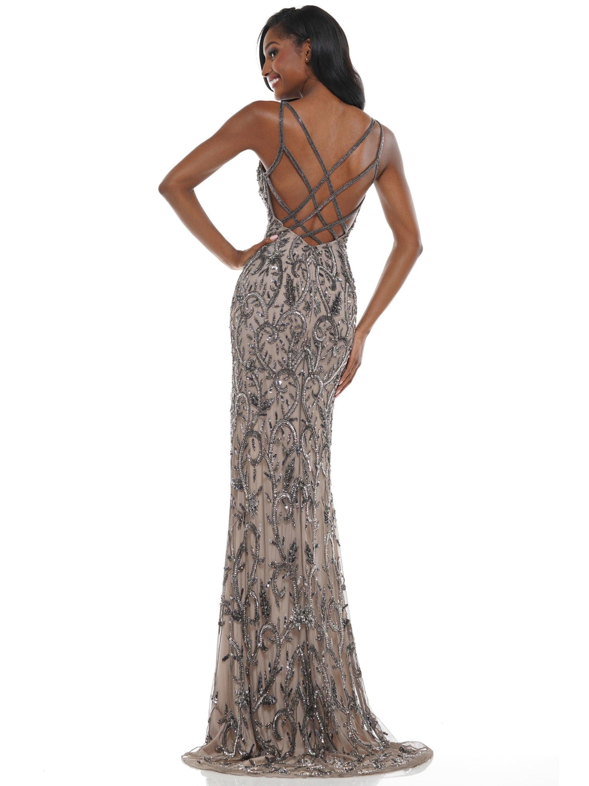 Colors Prom Formal Beaded Long Fitted Dress 116 - The Dress Outlet