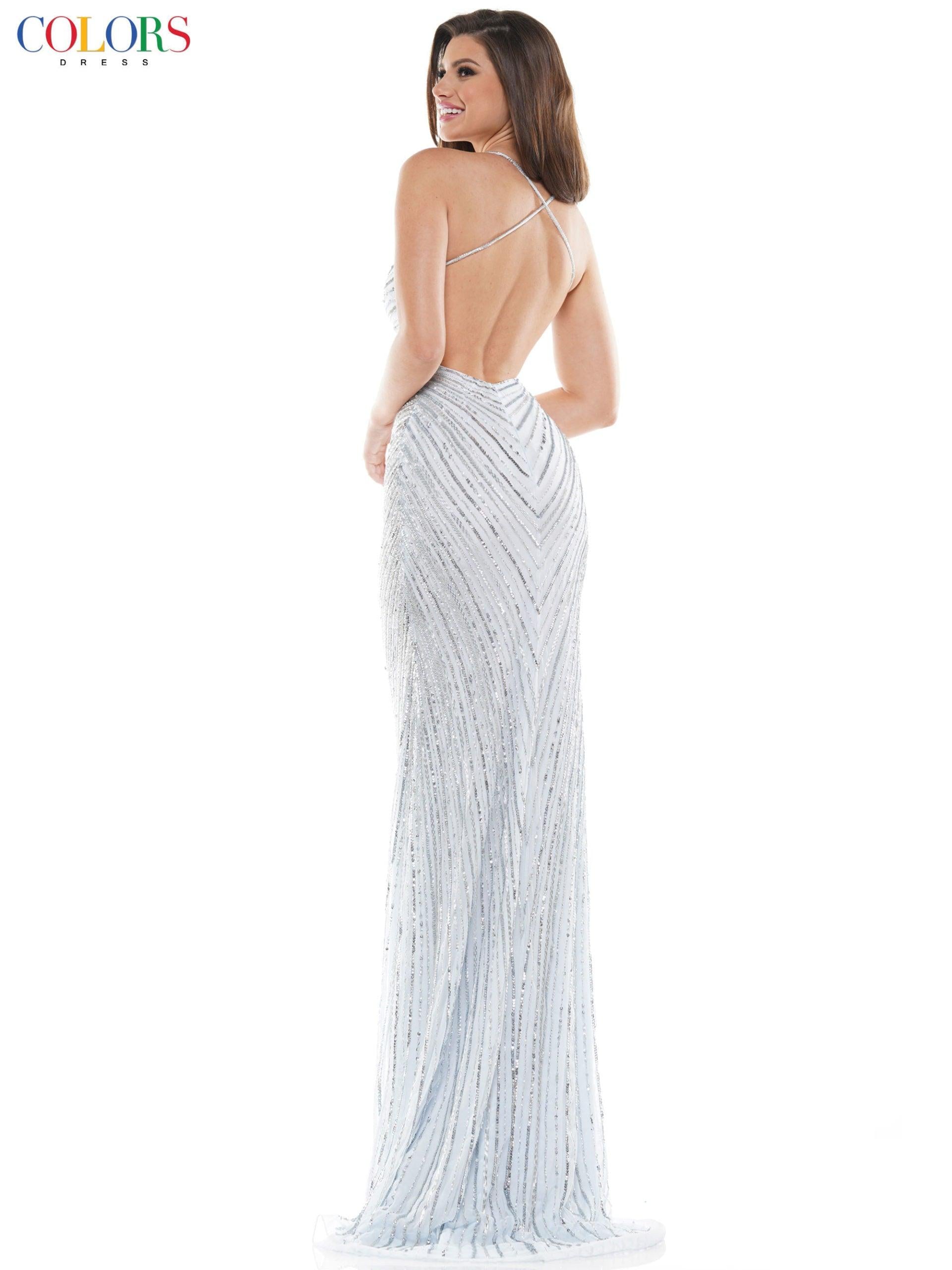 Colors K112 Colors Prom Long Fitted Formal Sequins Dress