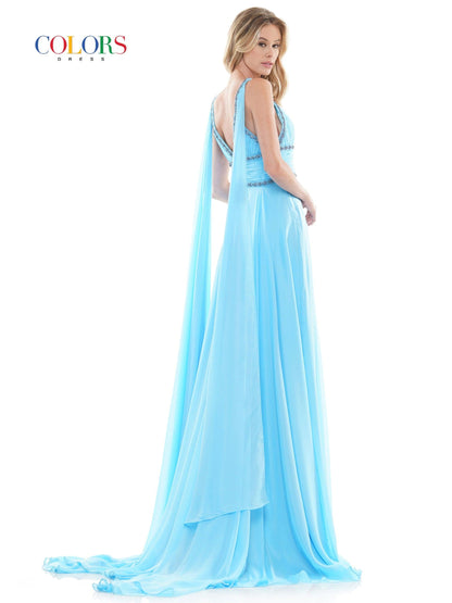 Colors Prom Long Formal Beaded Chiffon Dress 2699 - The Dress Outlet