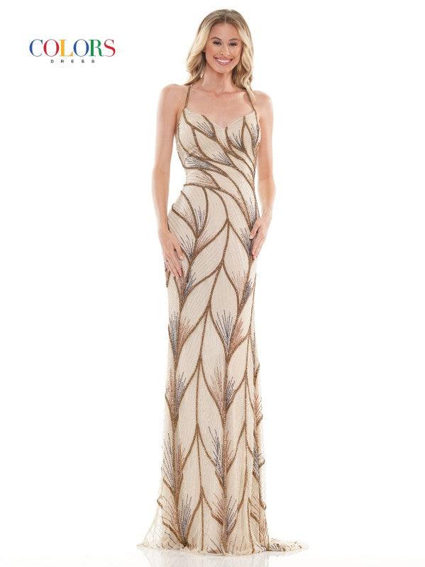 Colors K118 Colors Prom Long Formal Beaded Dress