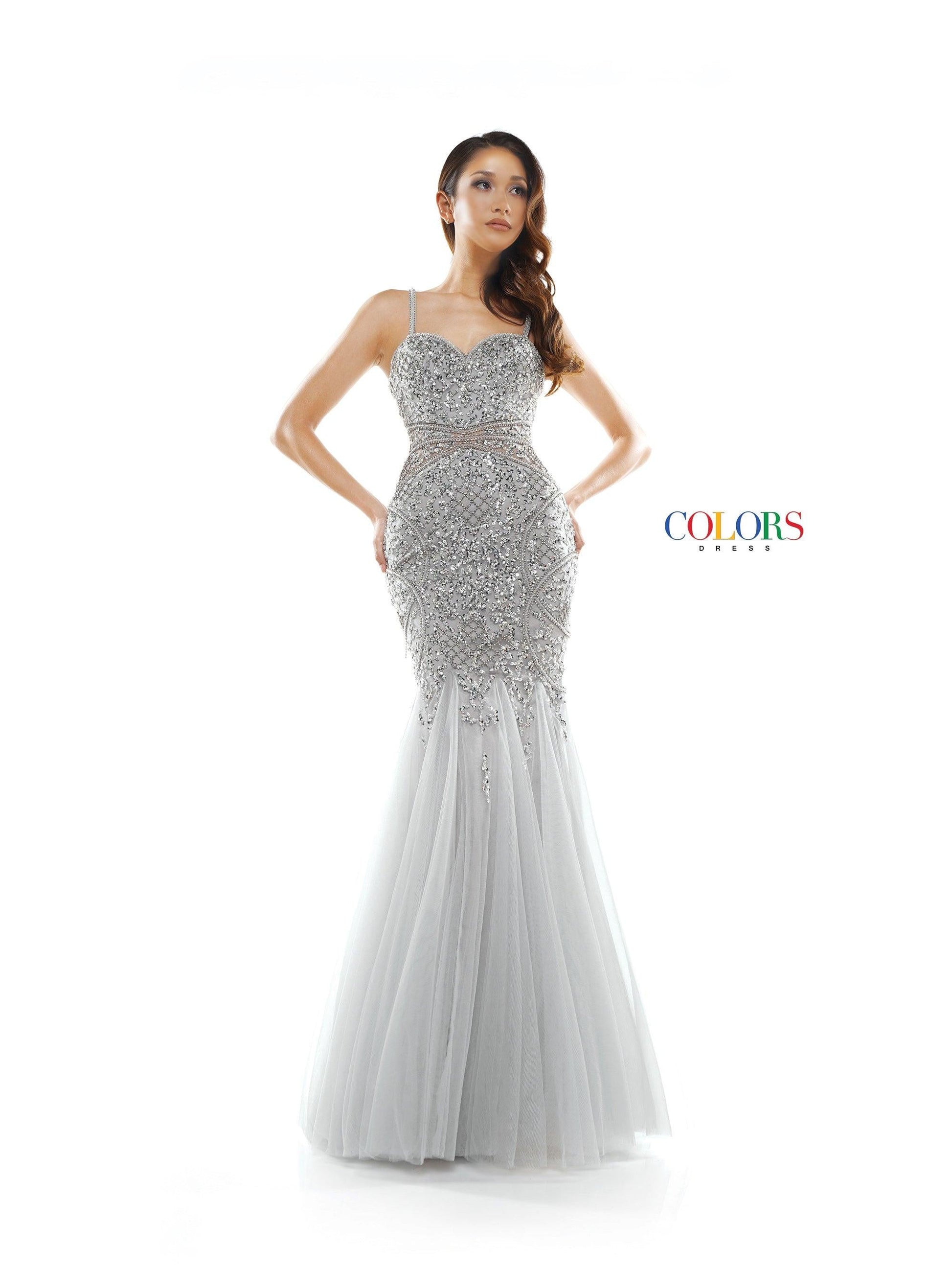 Colors 2230 Colors Prom Long Formal Beaded Mermaid Dress