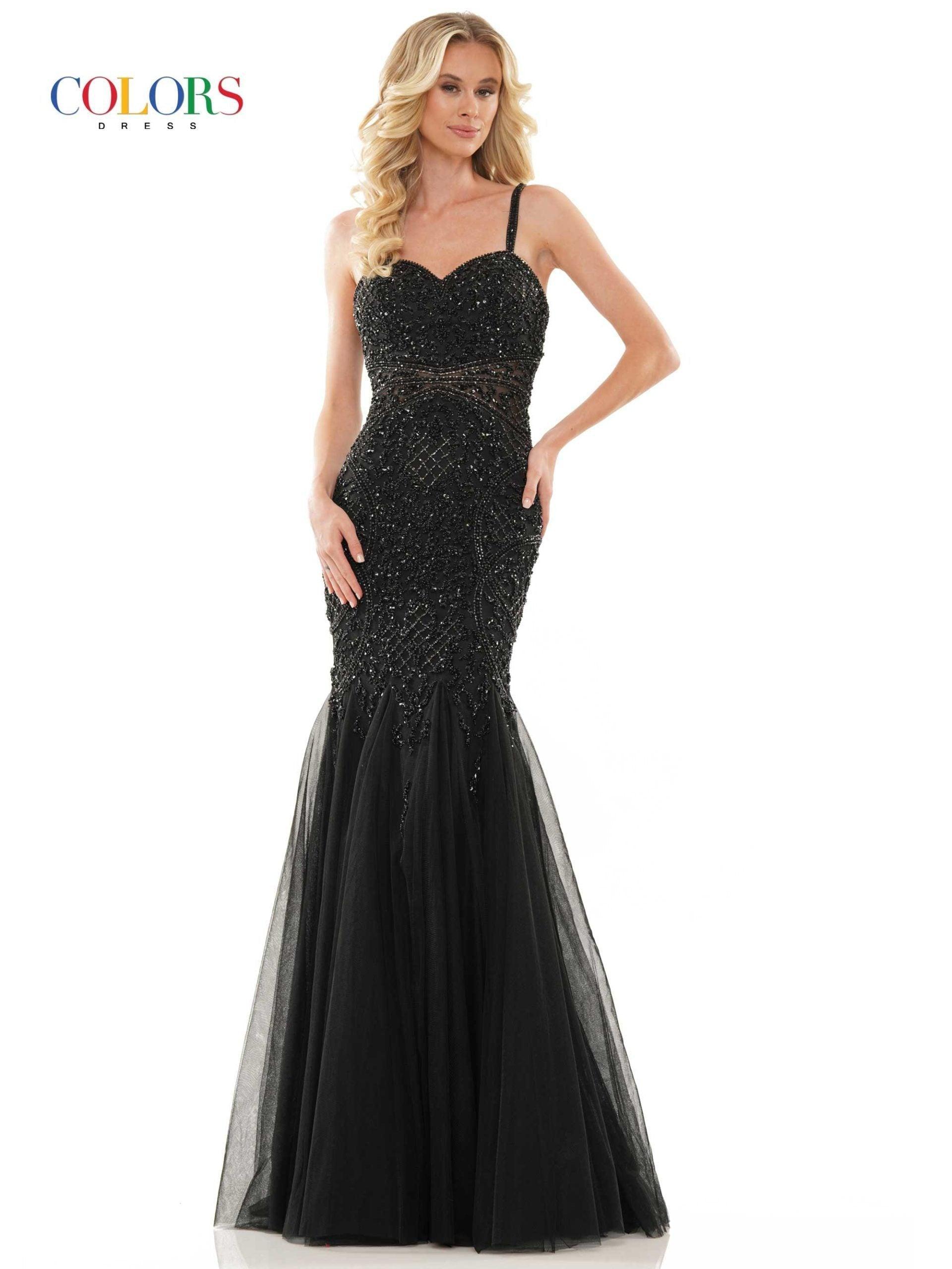 Colors 2230 Colors Prom Long Formal Beaded Mermaid Dress