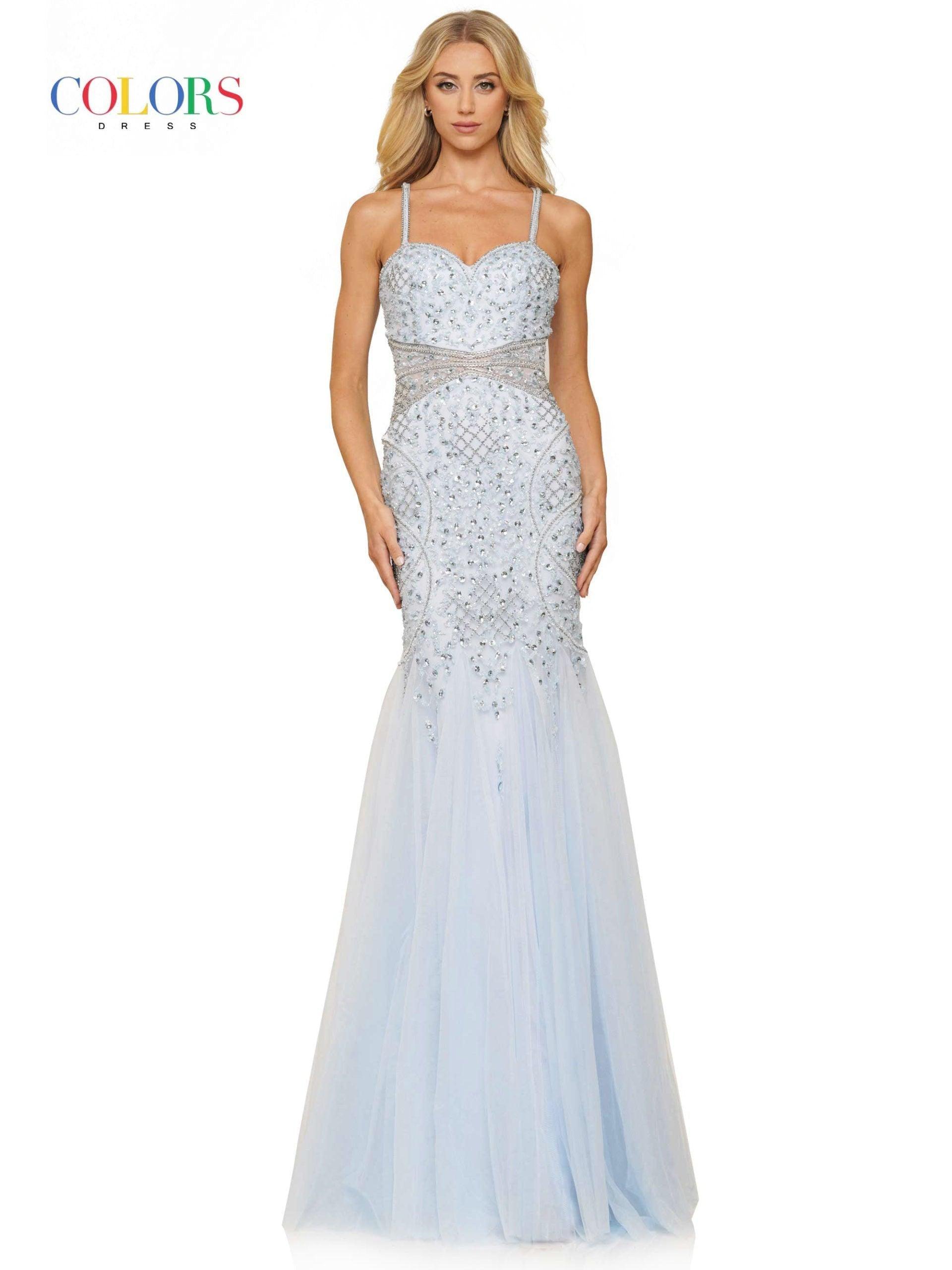 Colors 2230 Colors Prom Long Formal Beaded Mermaid Dress