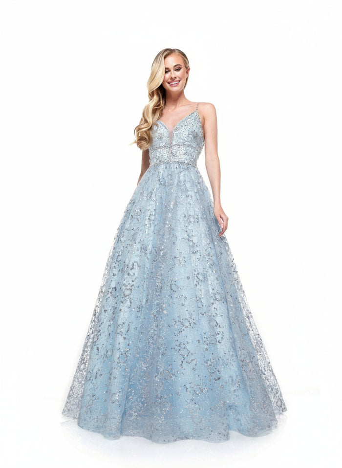 Colors Prom Long Formal Beaded Mesh Ball Gown 2288 - The Dress Outlet