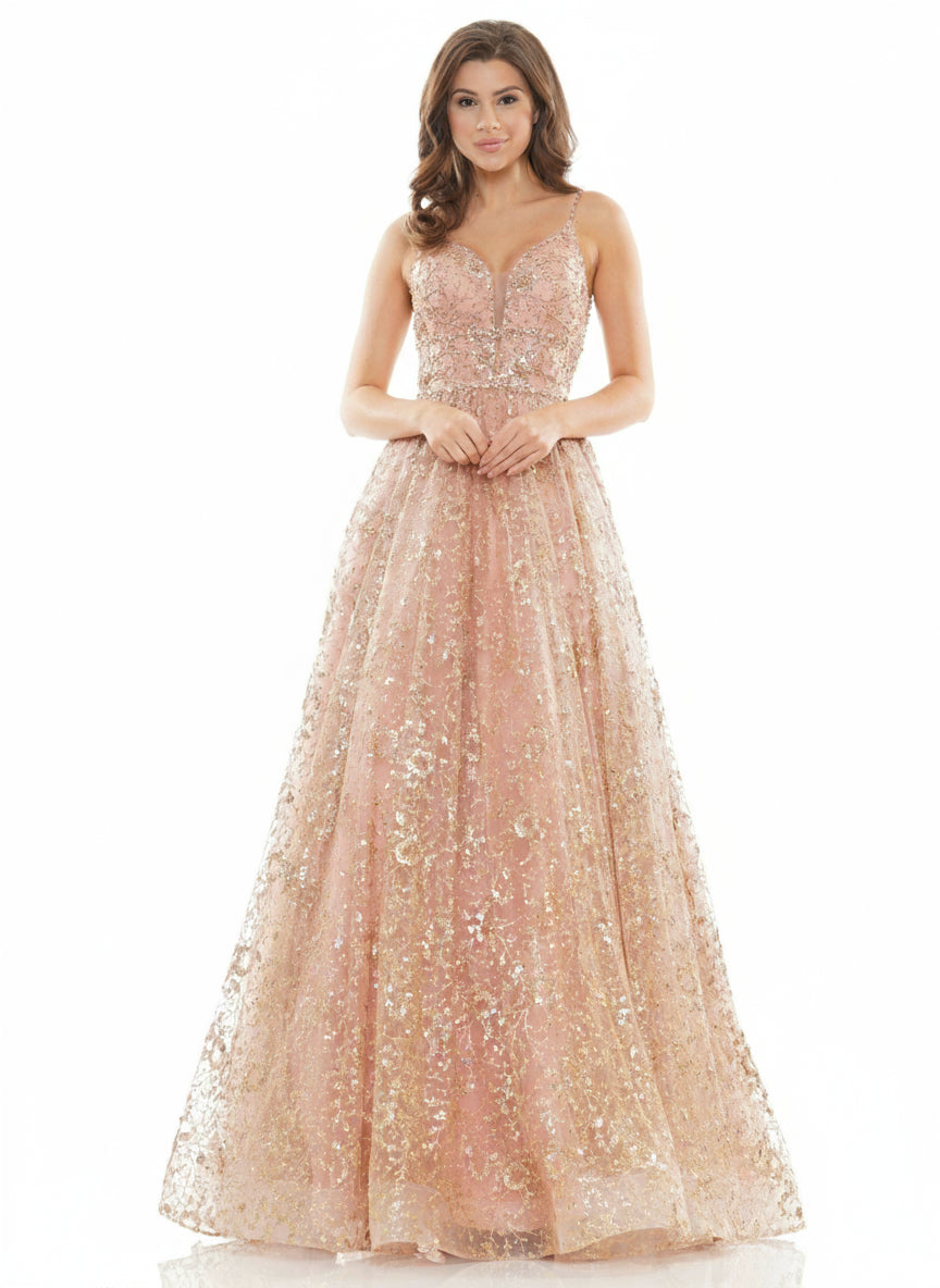 Colors Prom Long Formal Beaded Mesh Ball Gown 2288 - The Dress Outlet