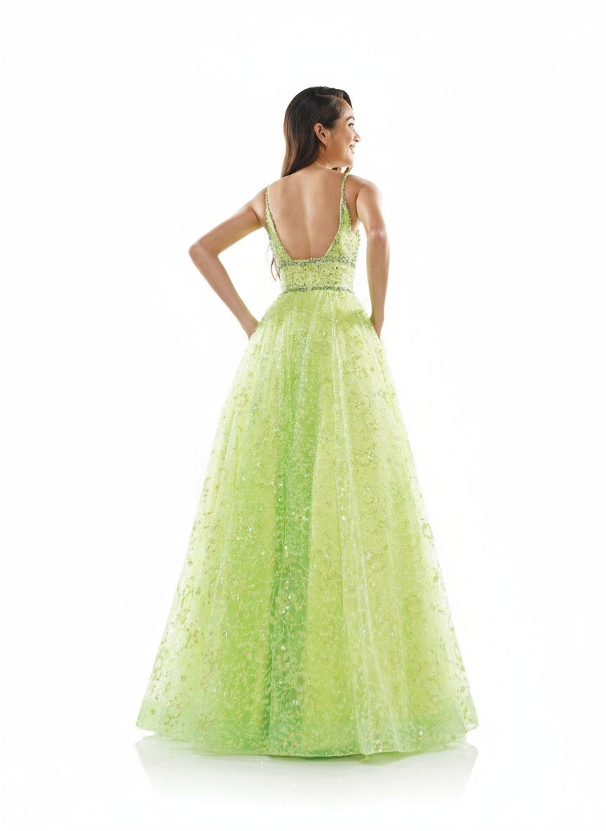 Colors Prom Long Formal Beaded Mesh Ball Gown 2288 - The Dress Outlet