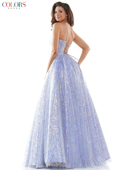 Colors Prom Long Formal Glitter Ball Gown 2437 - The Dress Outlet