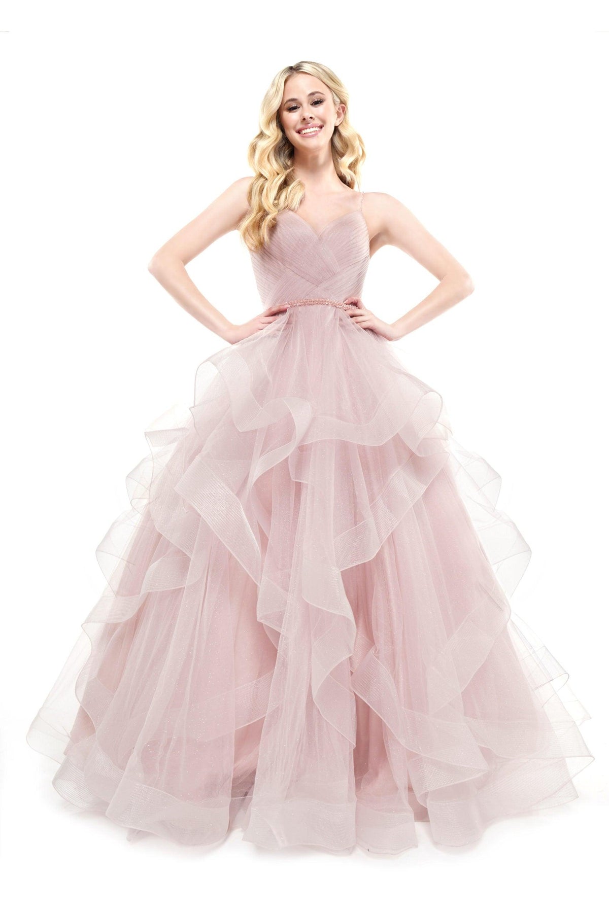 Colors Prom Long Formal Glitter Mesh Ball Gown 2381 - The Dress Outlet