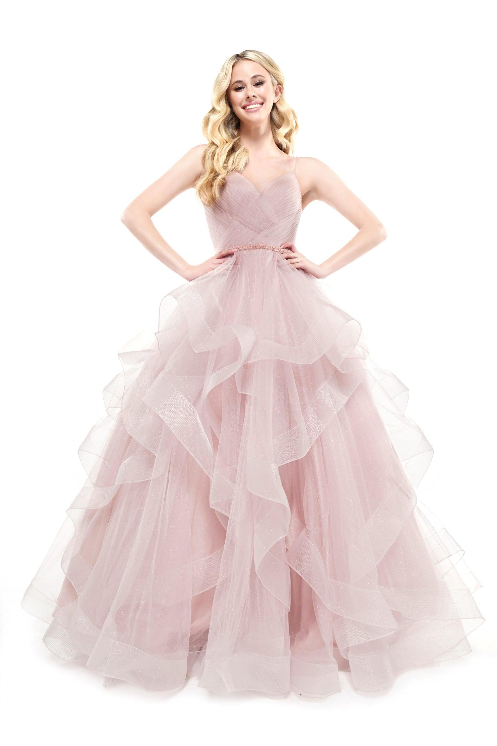 Colors Prom Long Formal Glitter Mesh Ball Gown 2381 - The Dress Outlet