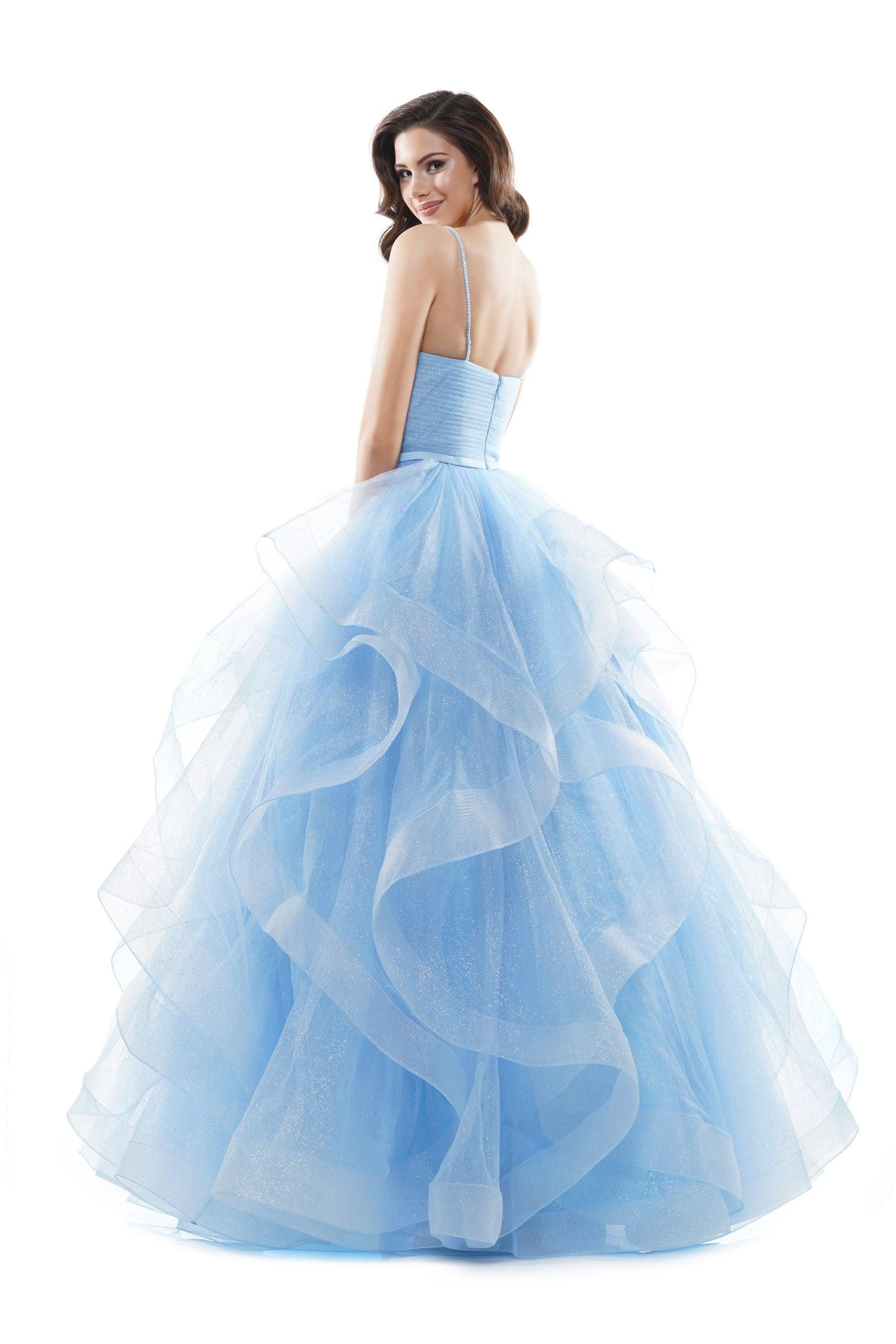 Colors Prom Long Formal Glitter Mesh Ball Gown 2381 - The Dress Outlet