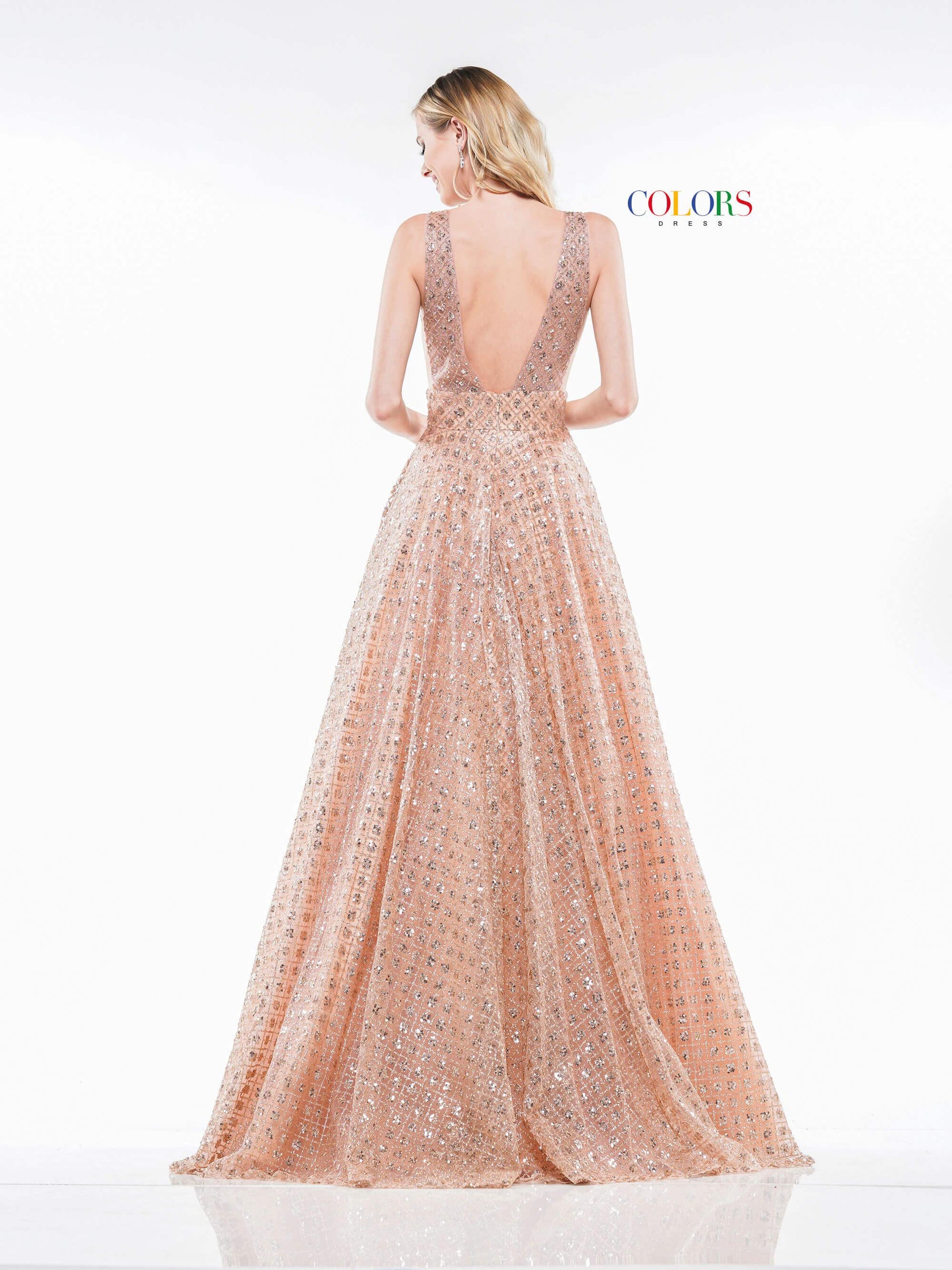 Colors 2170 Colors Prom Long Glitter Ball Gown
