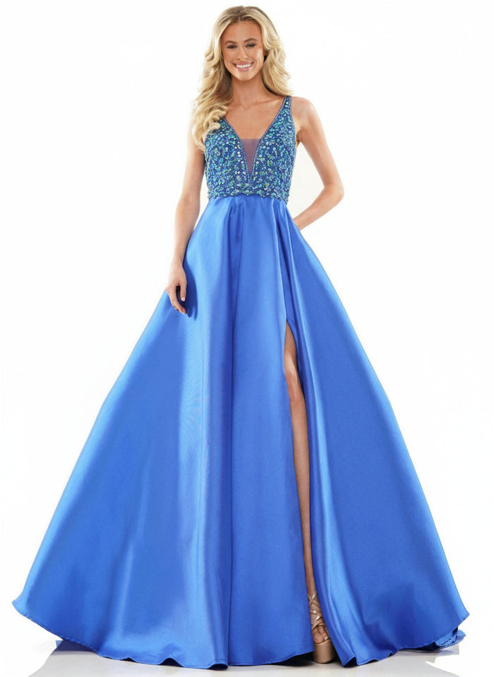 Colors Prom Long Sleeveless Dress - The Dress Outlet