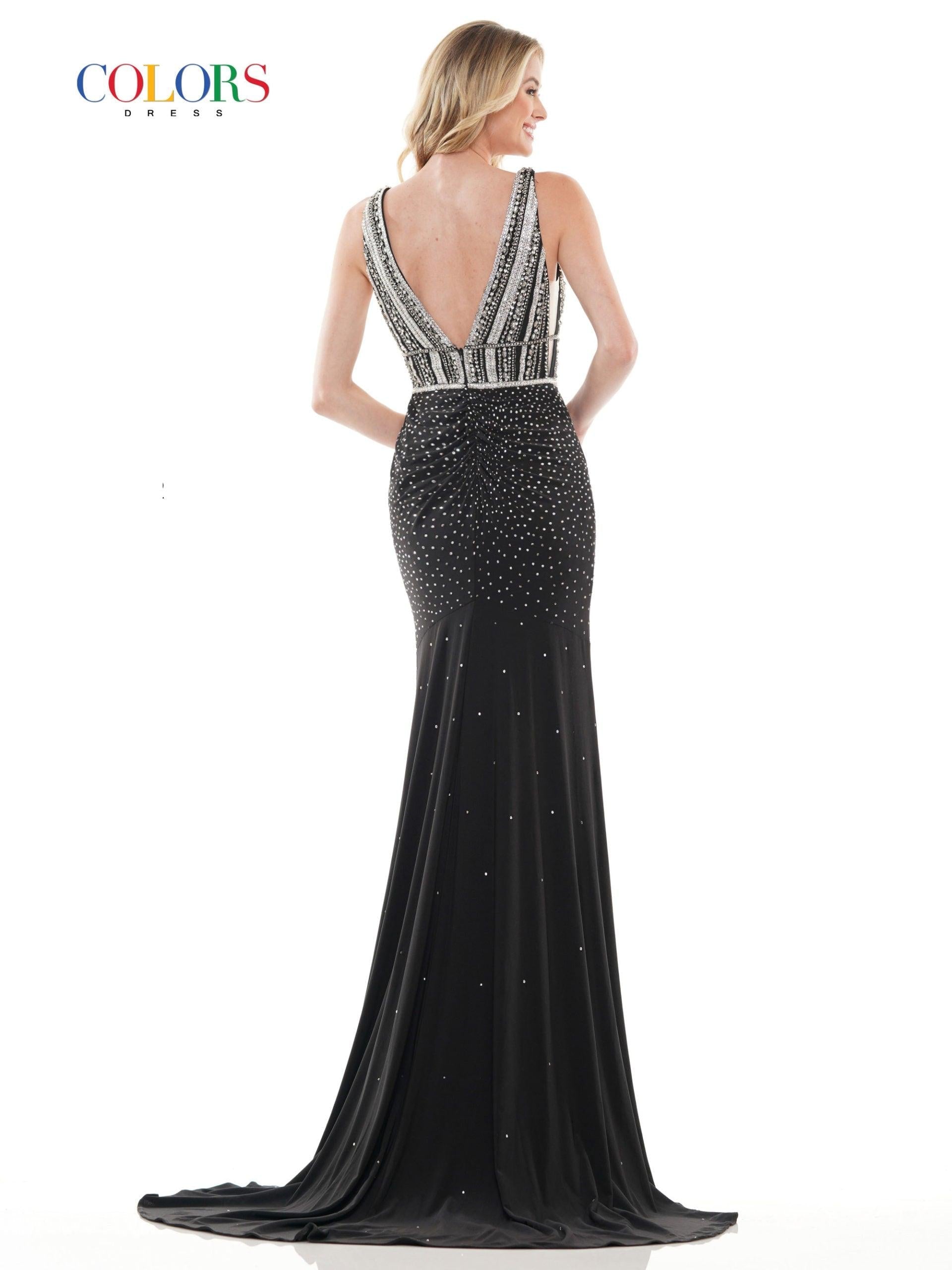 Colors Prom Long Sleeveless Formal Dress 2716 - The Dress Outlet