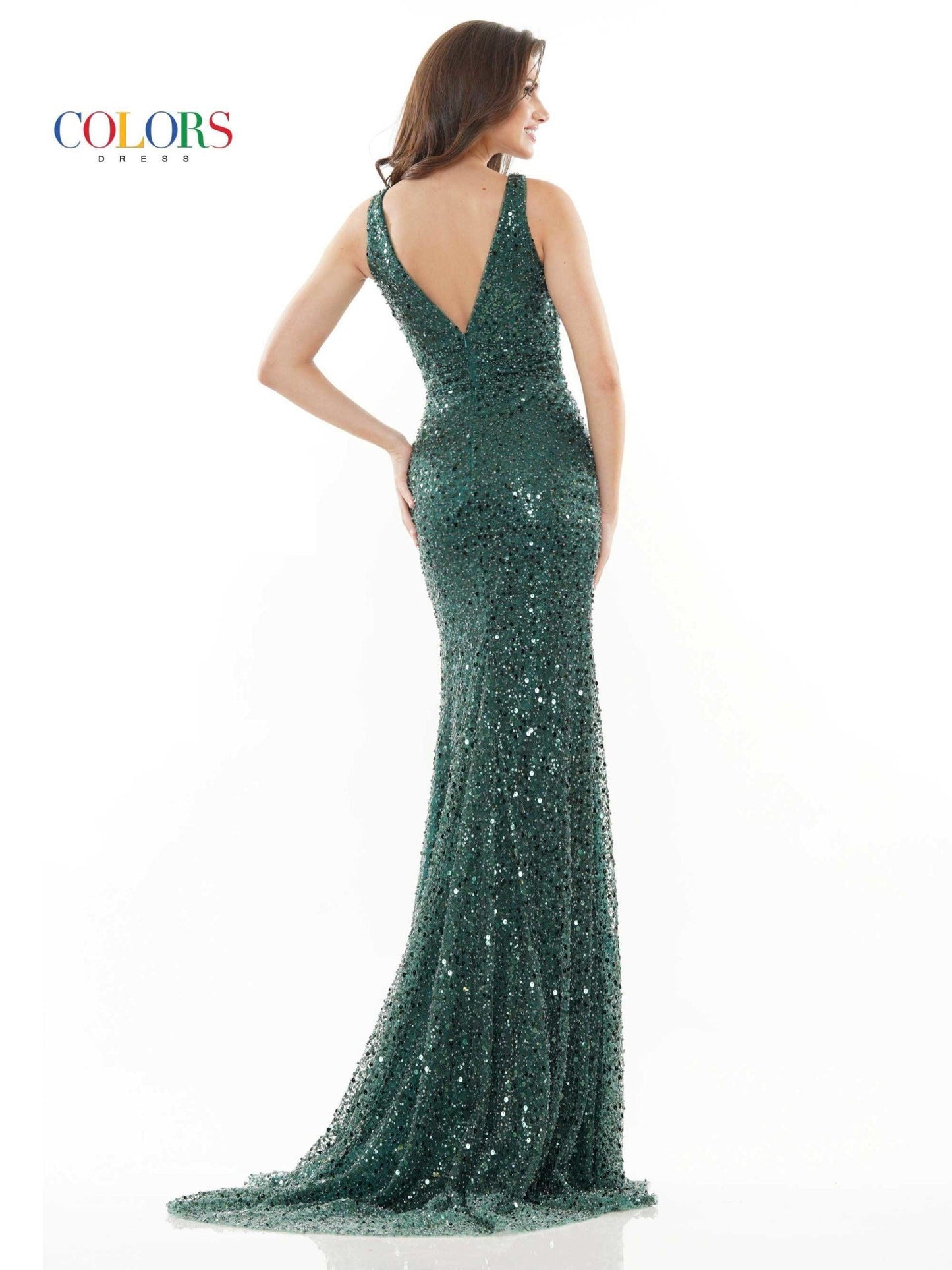 Colors Prom Long Sleeveless Formal Dress 2718 - The Dress Outlet