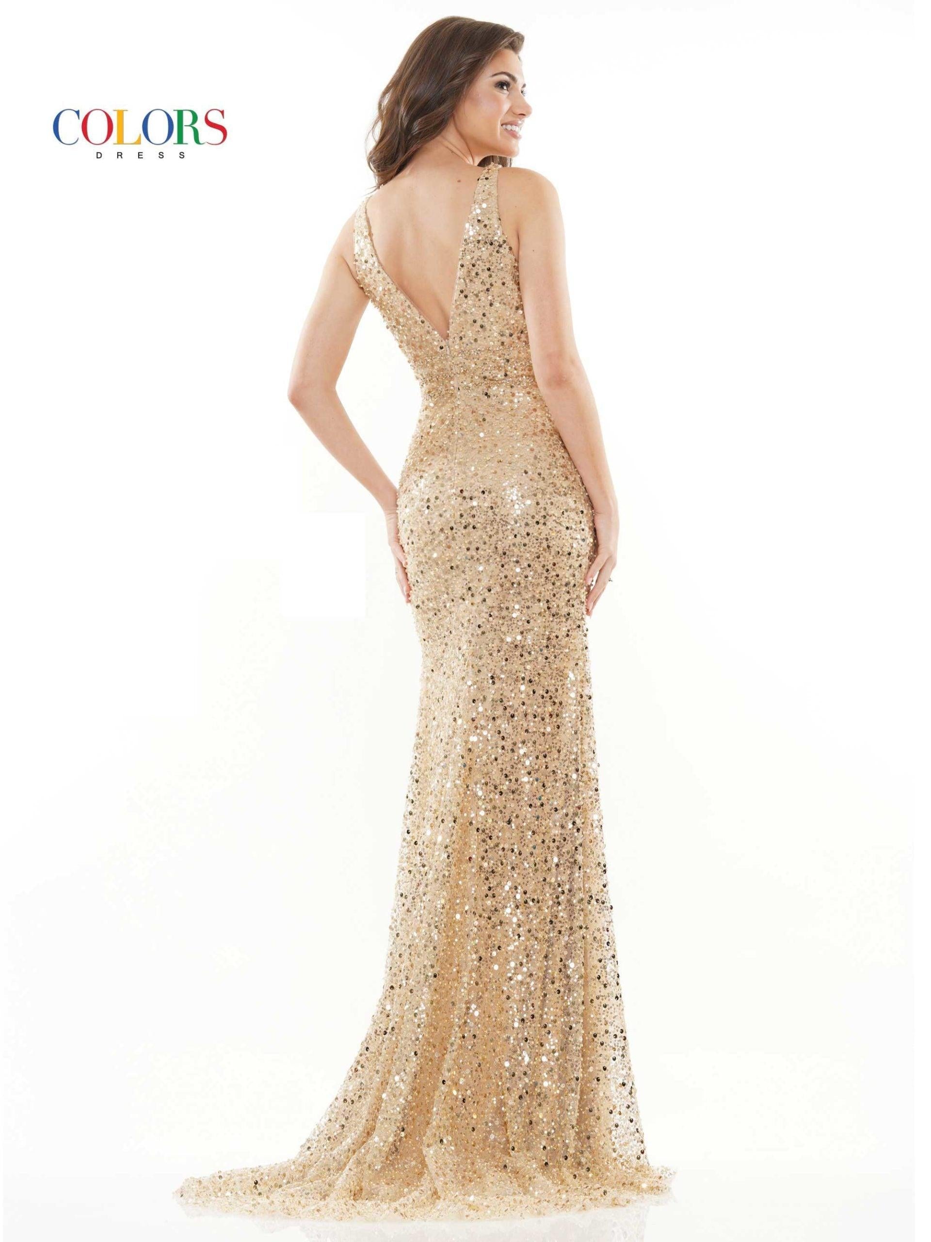 Colors 2718 Colors Prom Long Sleeveless Formal Dress