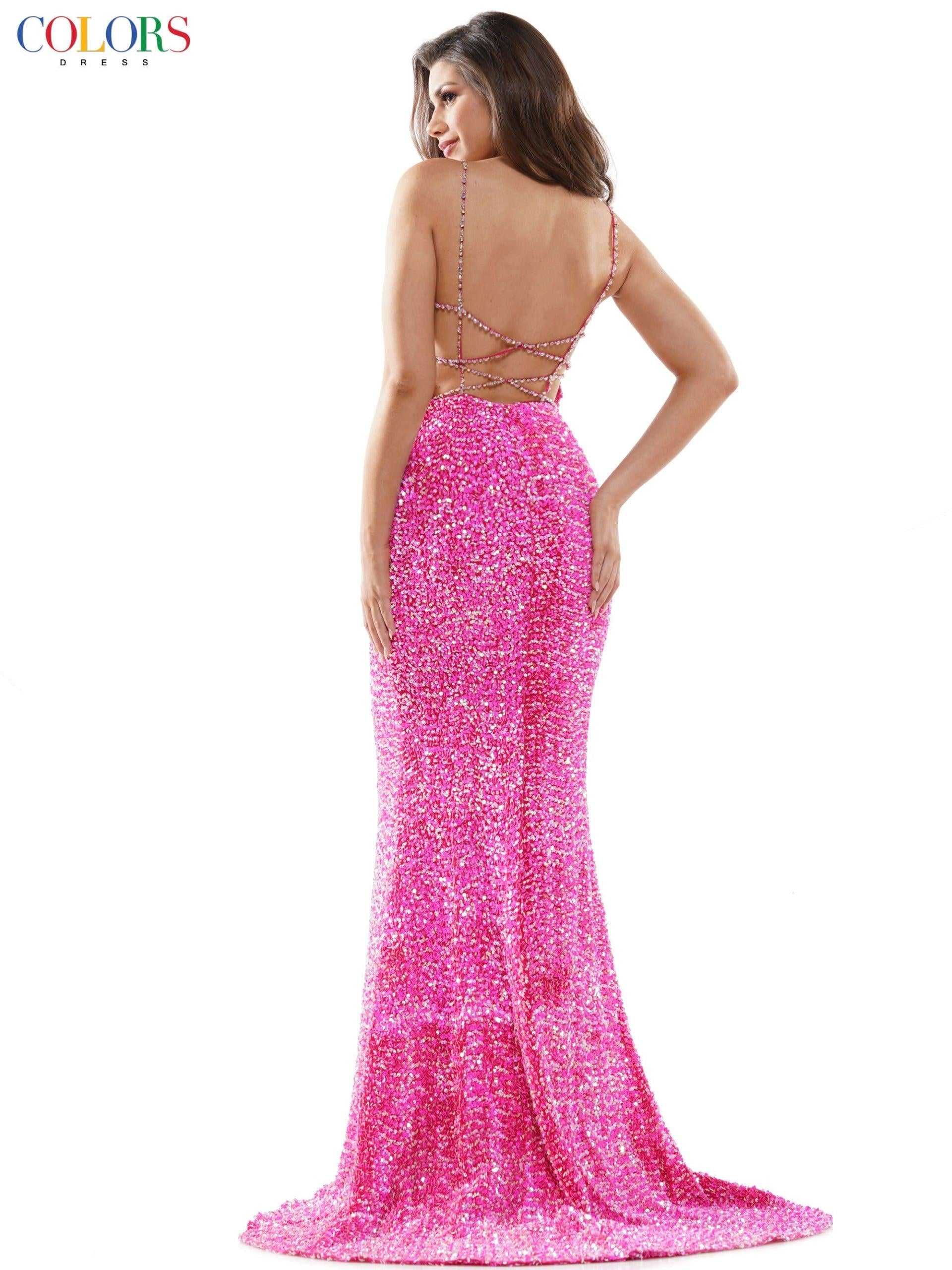Colors 2459 Colors Prom Long Spaghetti Strap Formal Dress