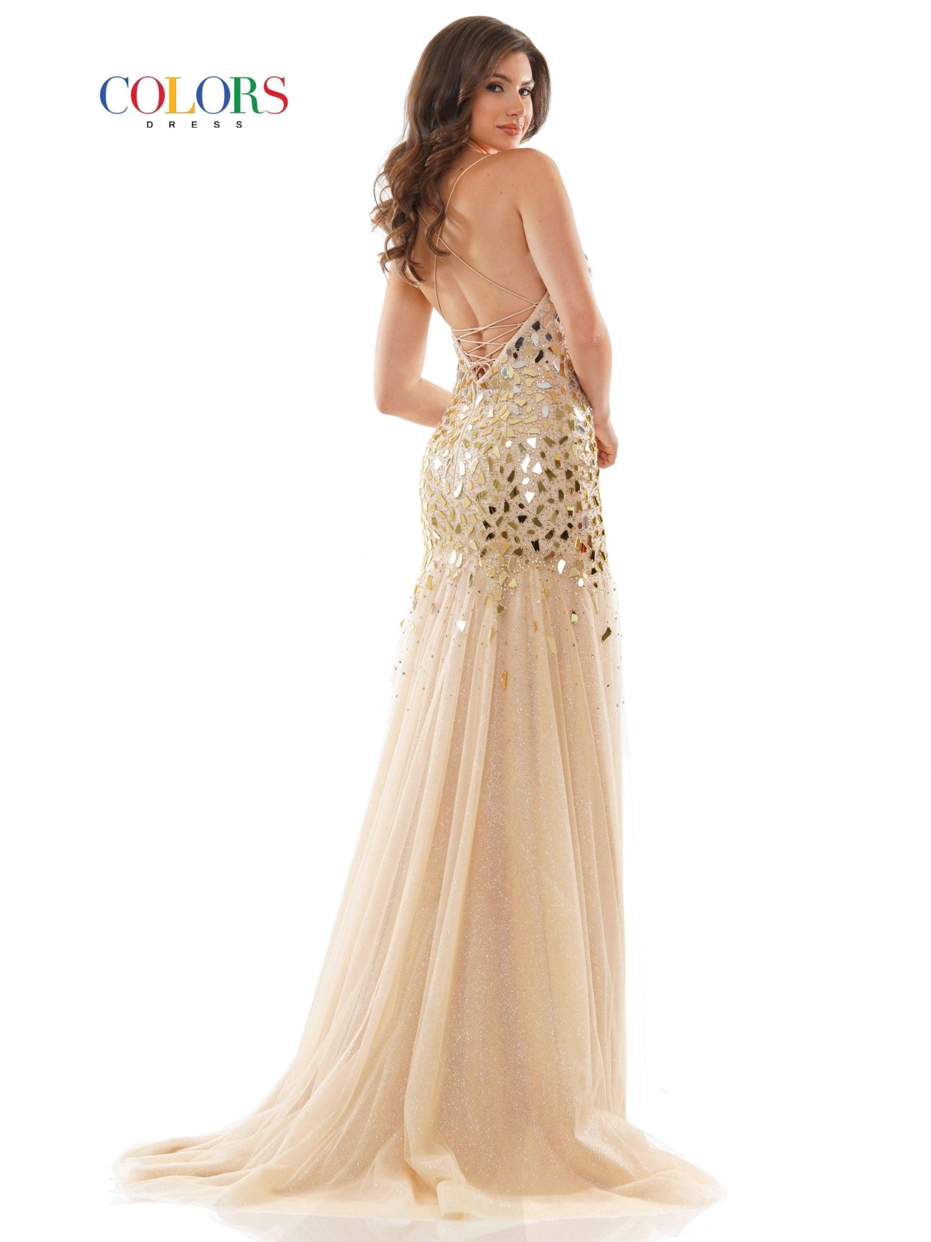 Colors 2768 Colors Prom Long Spaghetti Strap Formal Dress