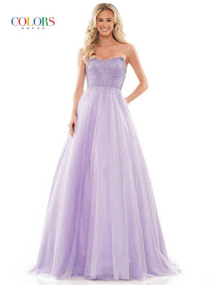 Colors Prom Long Strapless Dress 2939 - The Dress Outlet