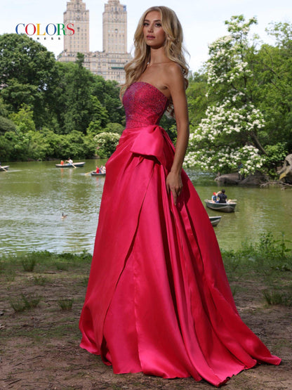Colors Prom Long Strapless Evening Dress 2971 - The Dress Outlet