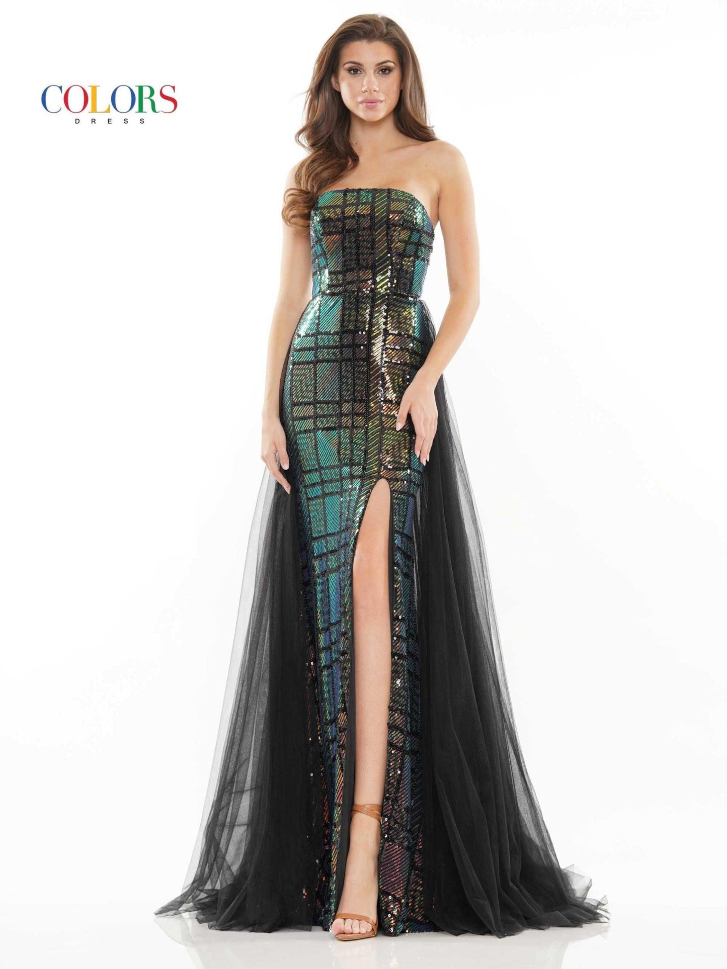 Colors Prom Long Strapless Formal Dress 1077 - The Dress Outlet
