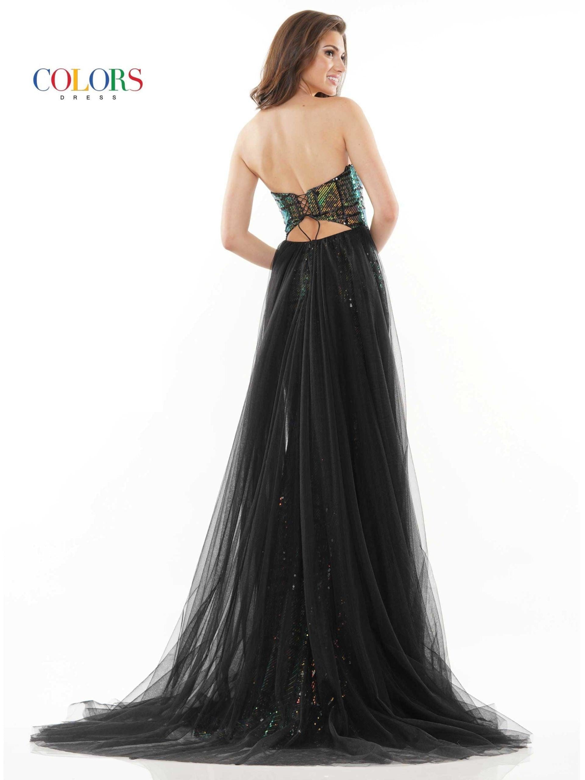 Colors Prom Long Strapless Formal Dress 1077 - The Dress Outlet