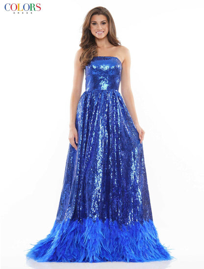 Colors Prom Long Strapless Formal Dress 2775 - The Dress Outlet