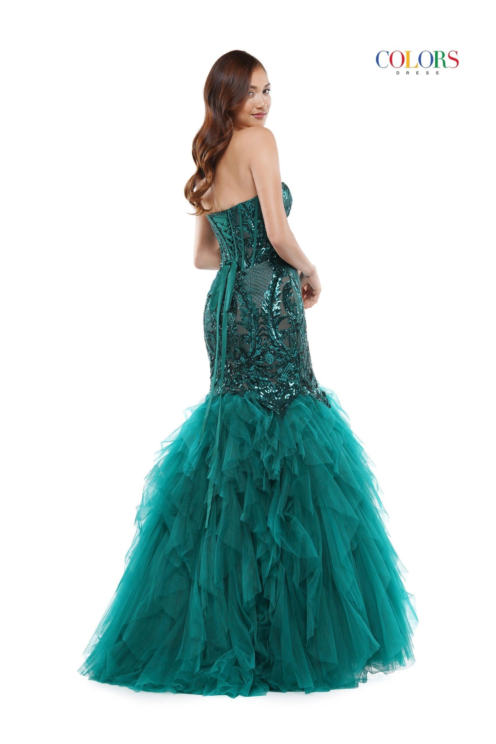 Colors 2067 Colors Prom Long Strapless Mermaid Prom Gown