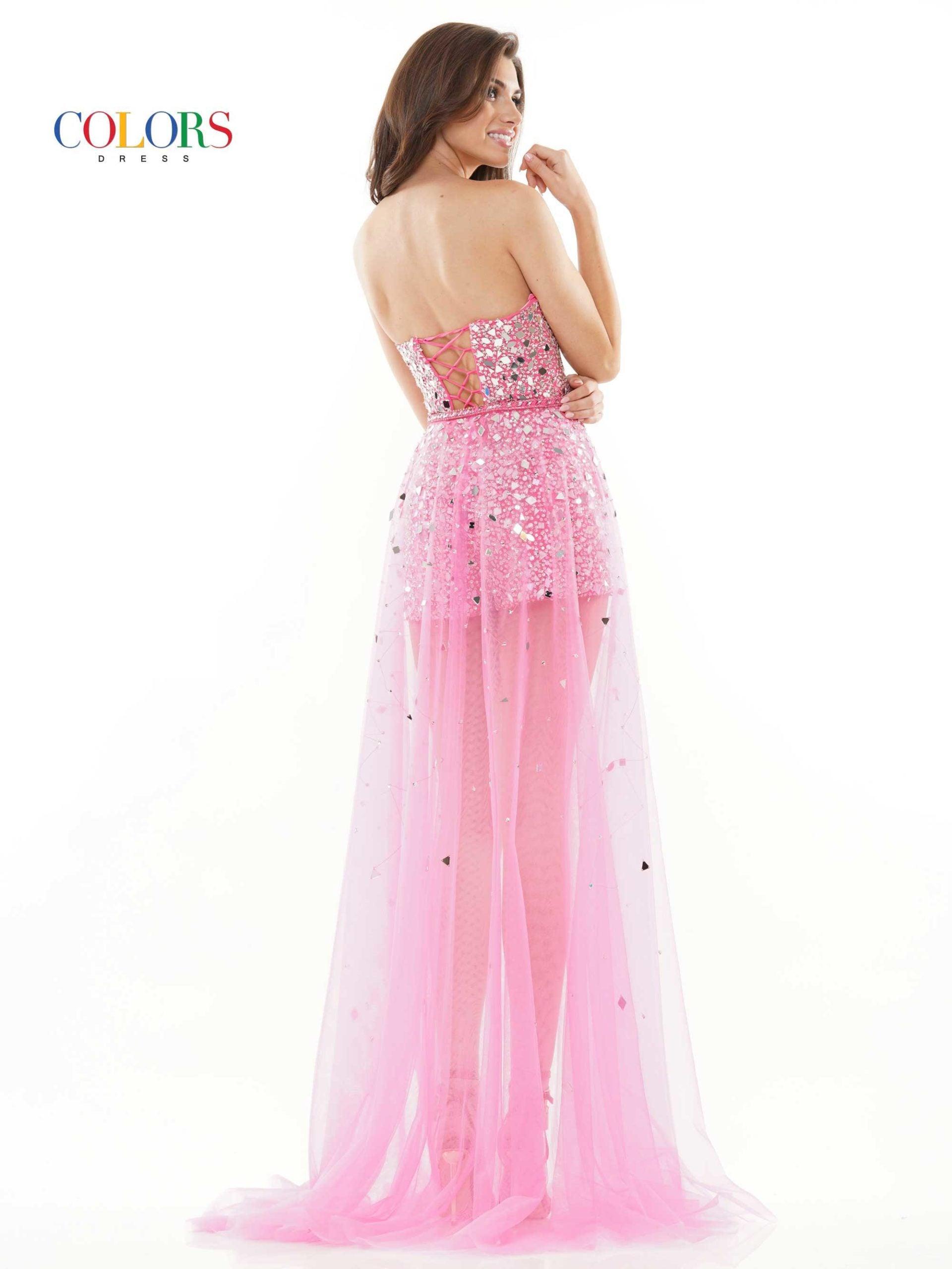 Colors Prom Short Romper Tulle Skirt Overlay 2445 - The Dress Outlet