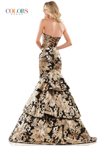 Colors Sexy Long Strapless Evening Dress 2909 - The Dress Outlet