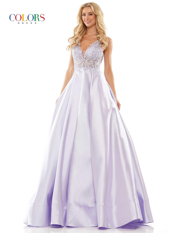Colors Sleeveless Long Evening Dress 2914 - The Dress Outlet