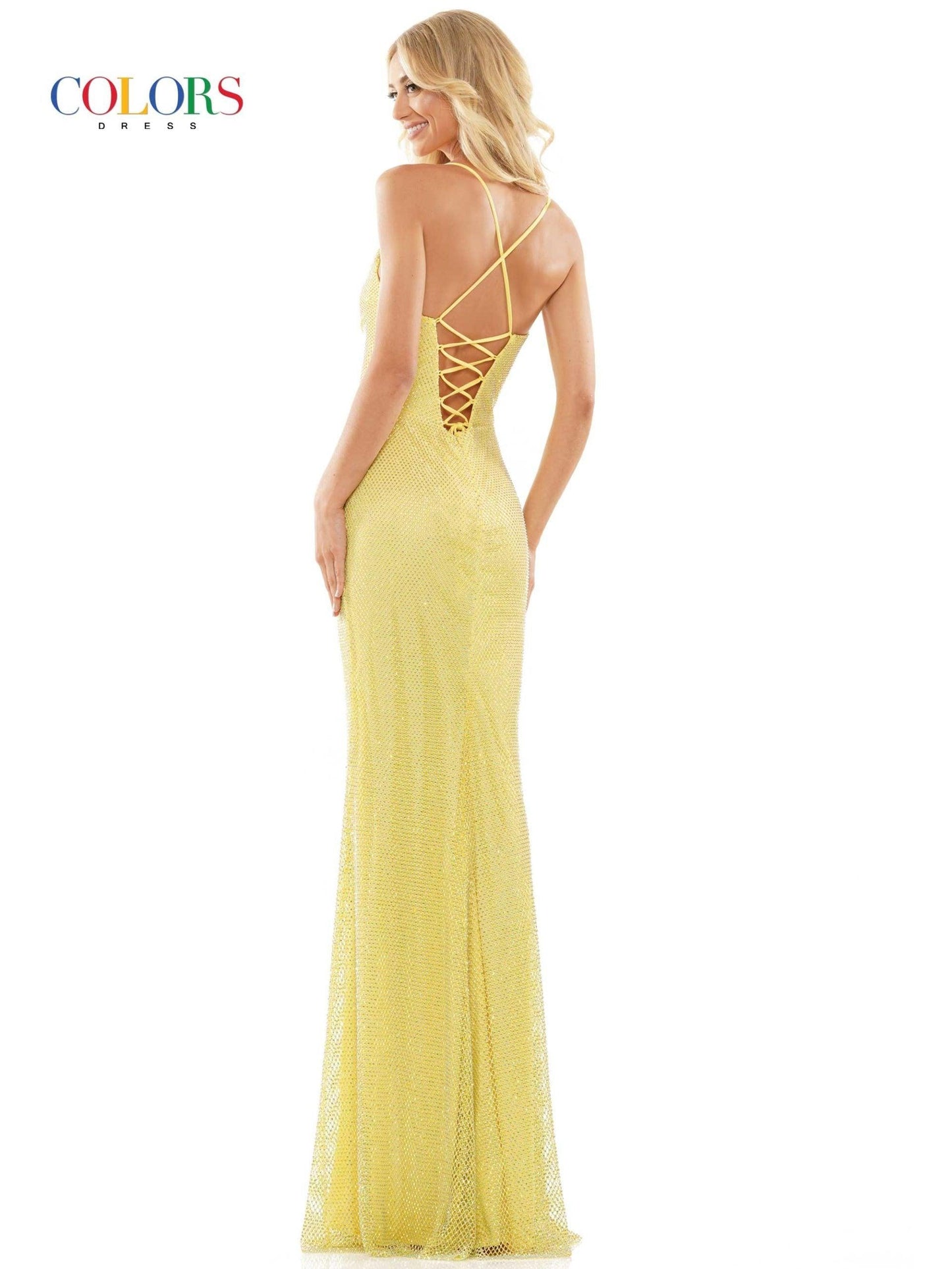 Colors Spaghetti Strap Long Prom Dress 2859 - The Dress Outlet