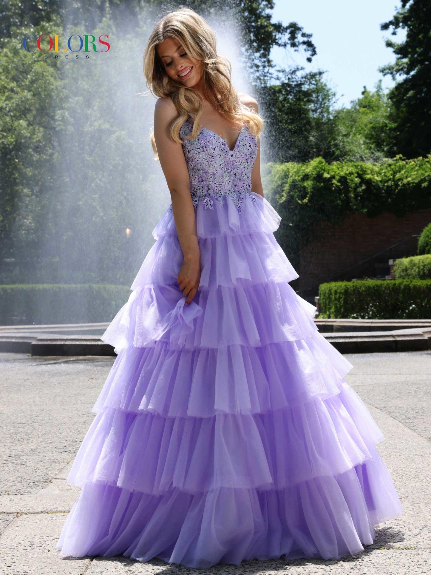 Colors Spaghetti Strap Long Prom Dress 2911 - The Dress Outlet