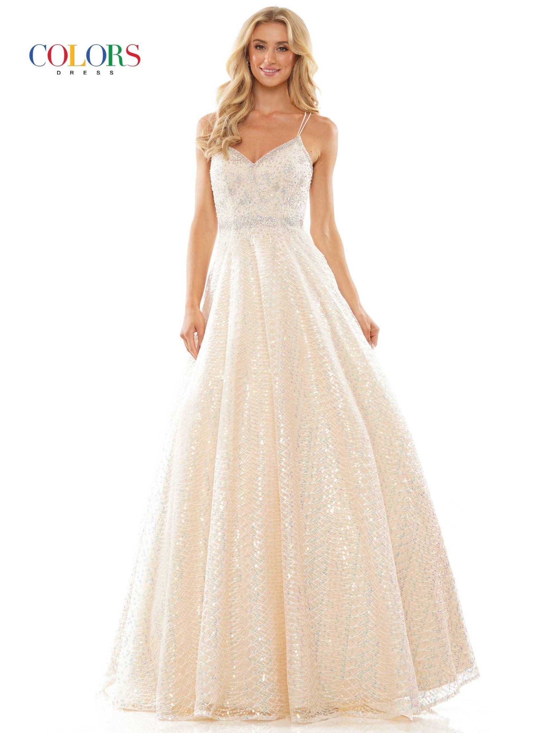 Colors 2915 Colors Spaghetti Strap Long Prom Dress