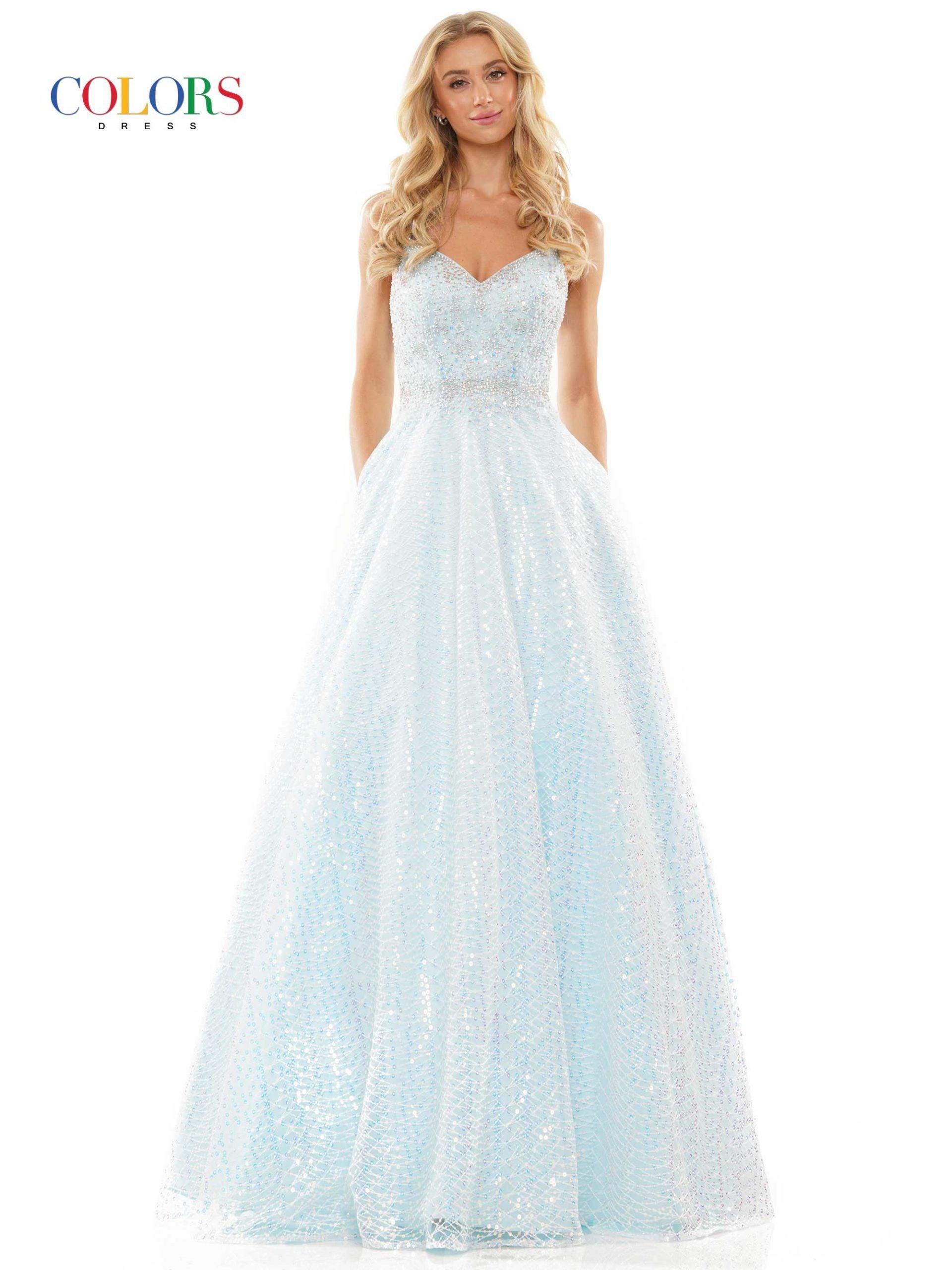 Colors 2915 Colors Spaghetti Strap Long Prom Dress