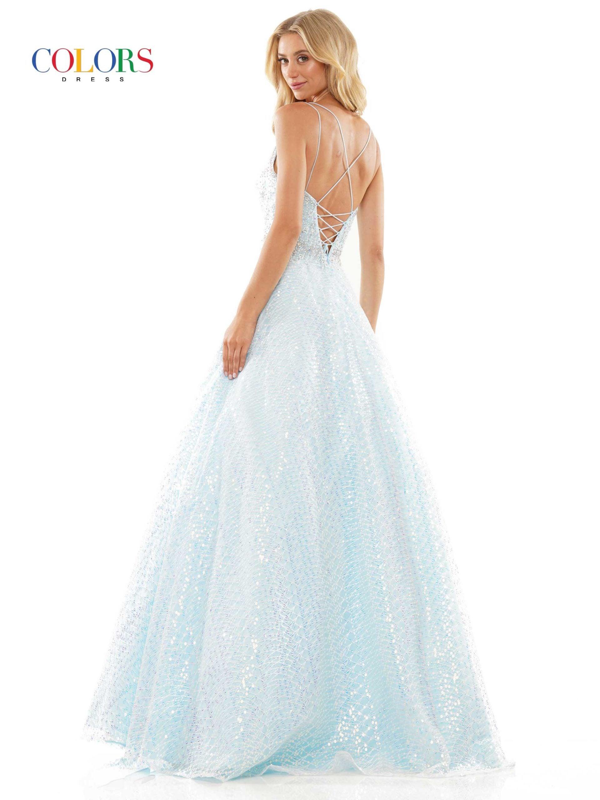 Colors 2915 Colors Spaghetti Strap Long Prom Dress