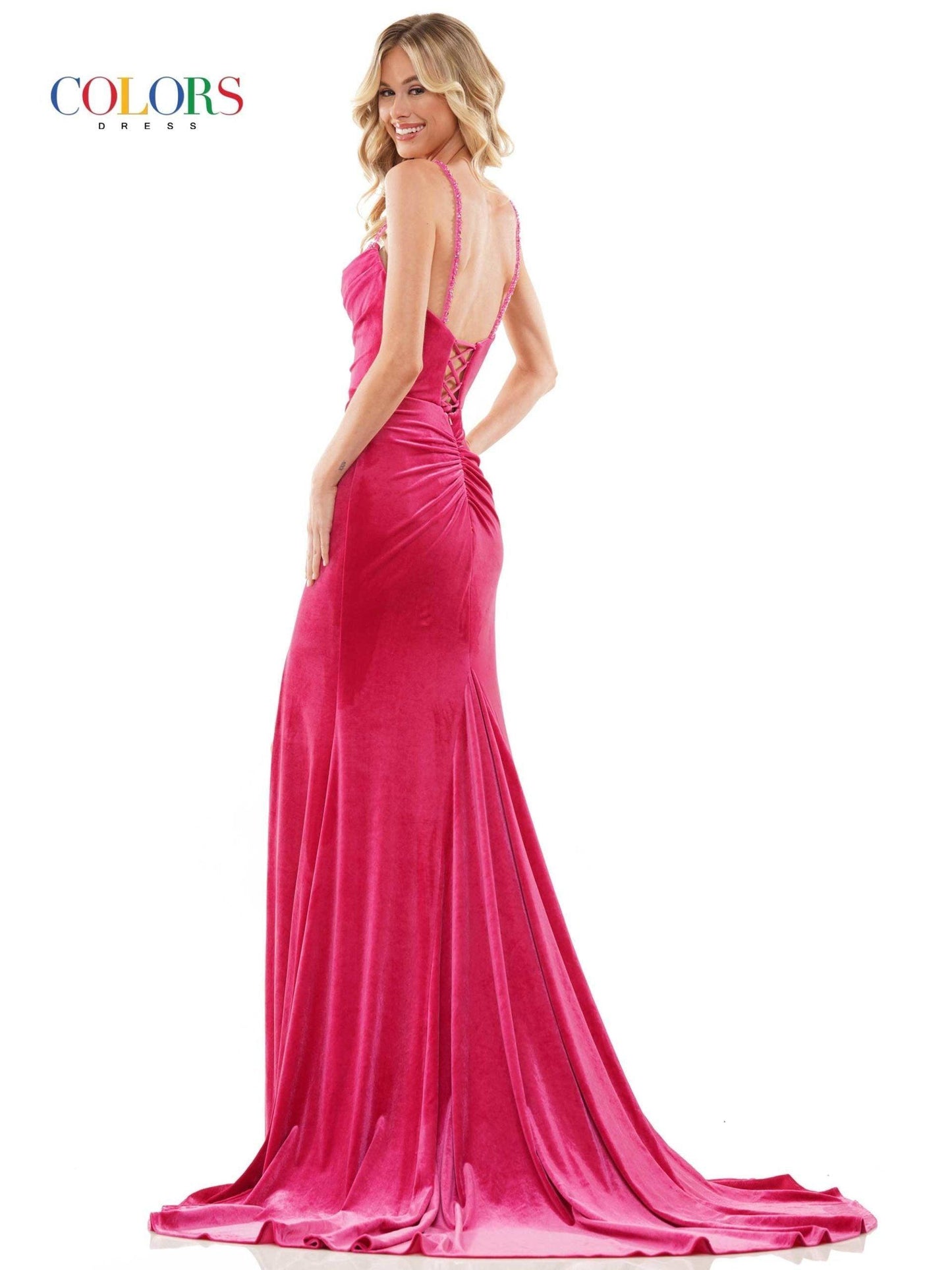 Colors Spaghetti Straps Long Prom Dress 2885 - The Dress Outlet