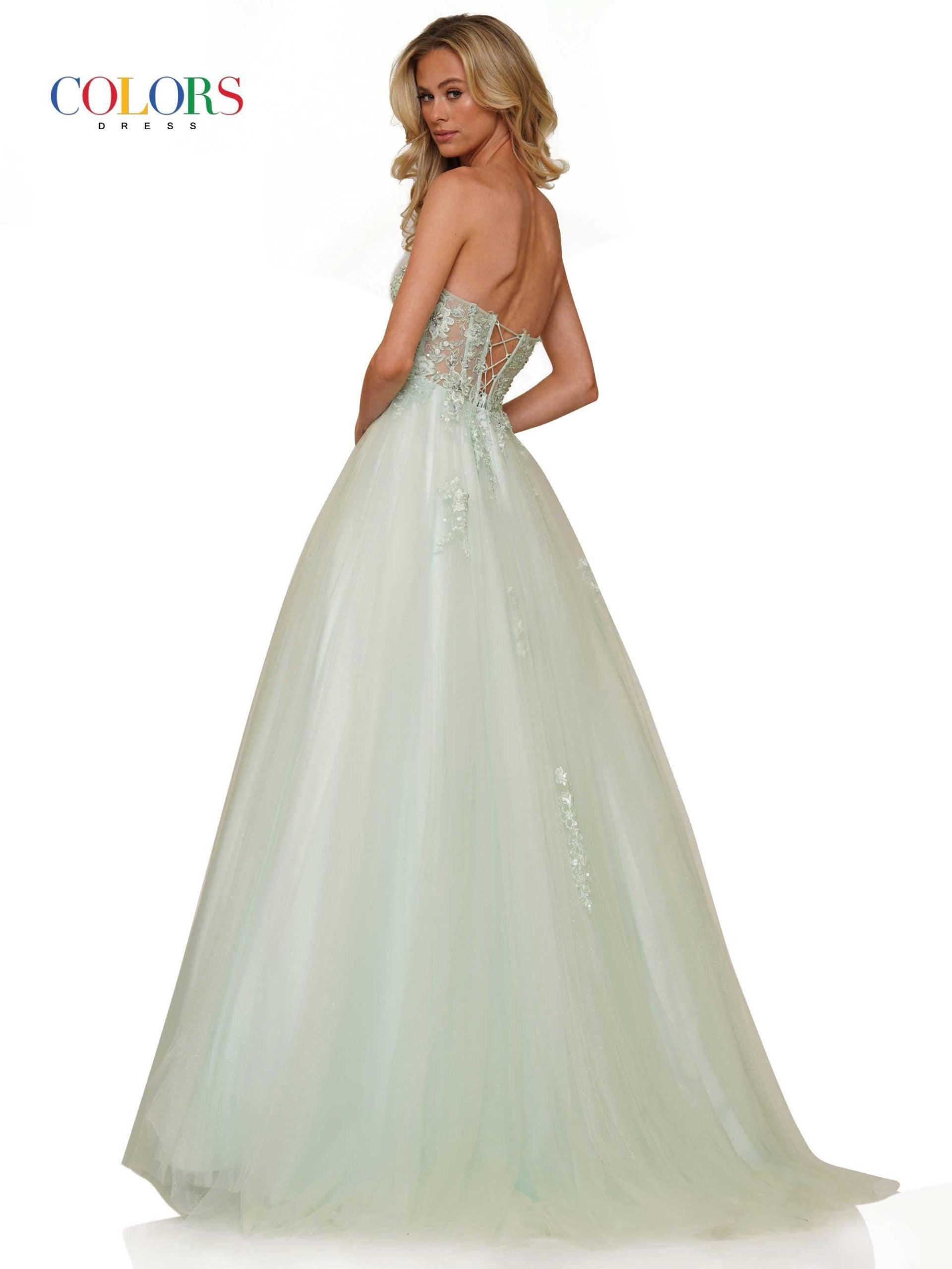 Colors Strapless Long Prom Dress 2898 - The Dress Outlet