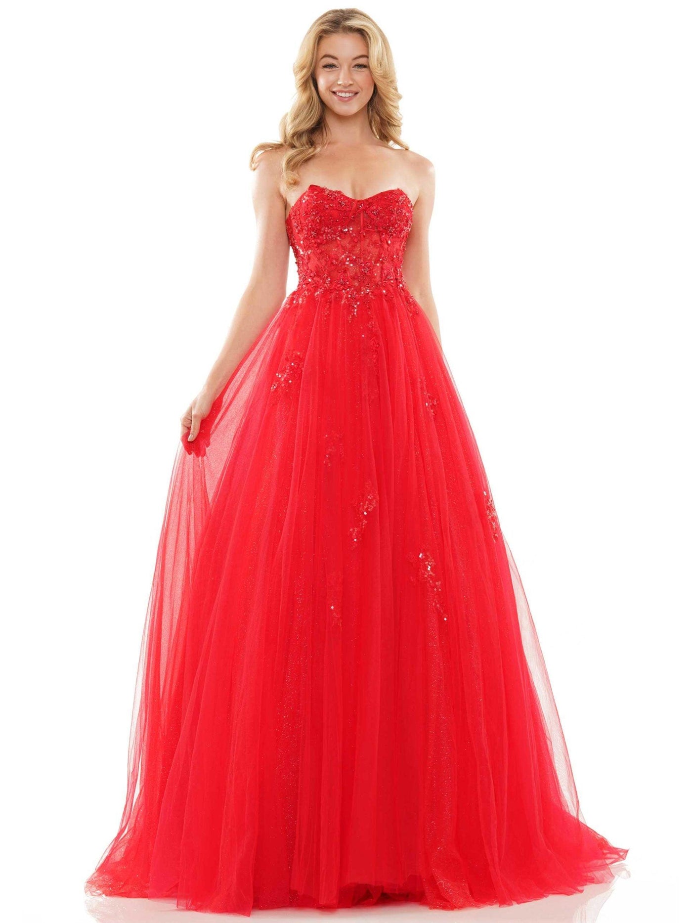 Colors Strapless Long Prom Dress 2898 - The Dress Outlet