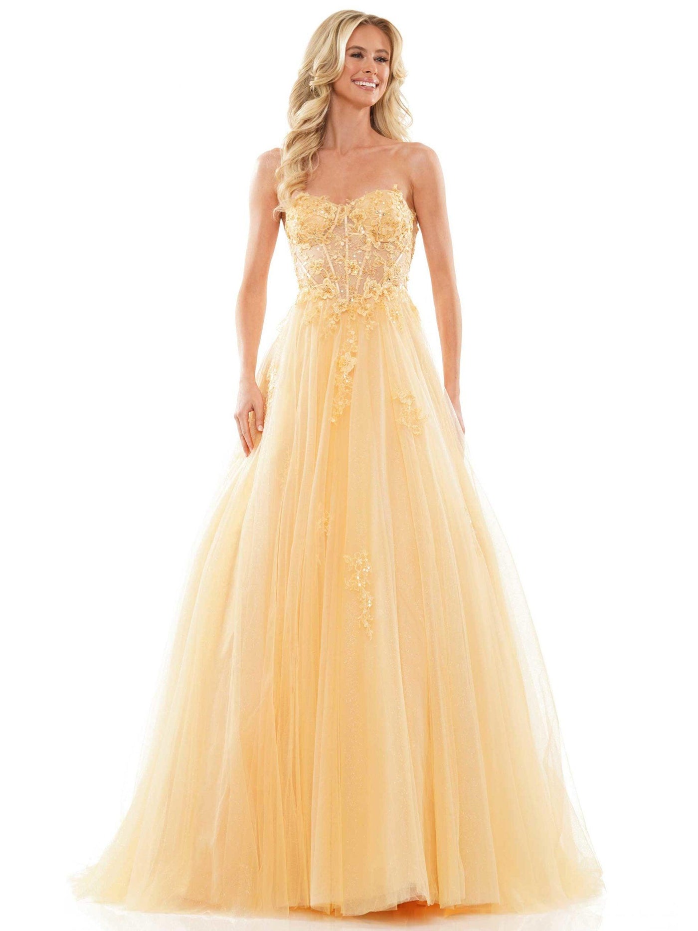 Colors Strapless Long Prom Dress 2898 - The Dress Outlet