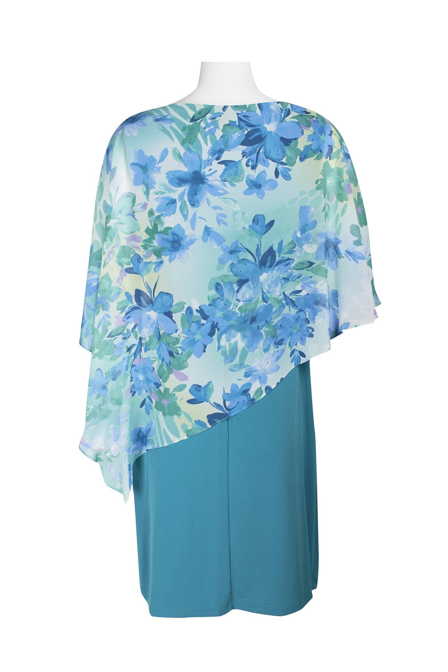 Connected Apparel Floral Print Short Chiffon Dress Sale