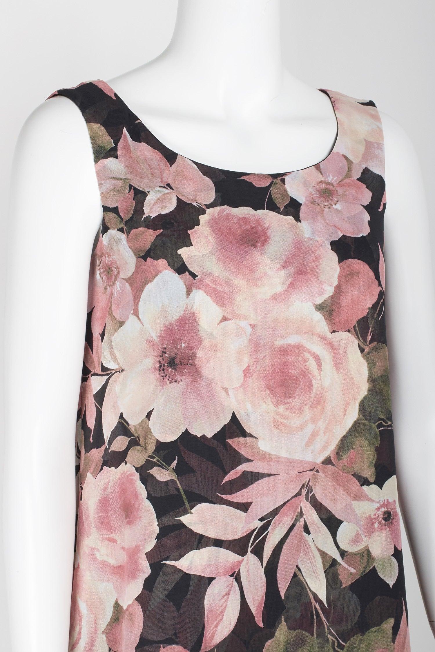 Connected Apparel Floral Print Tiered Short Dress