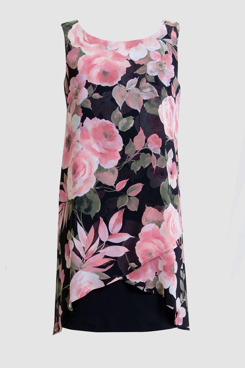 Connected Apparel Floral Short Sleeveless Dress - The Dress Outlet