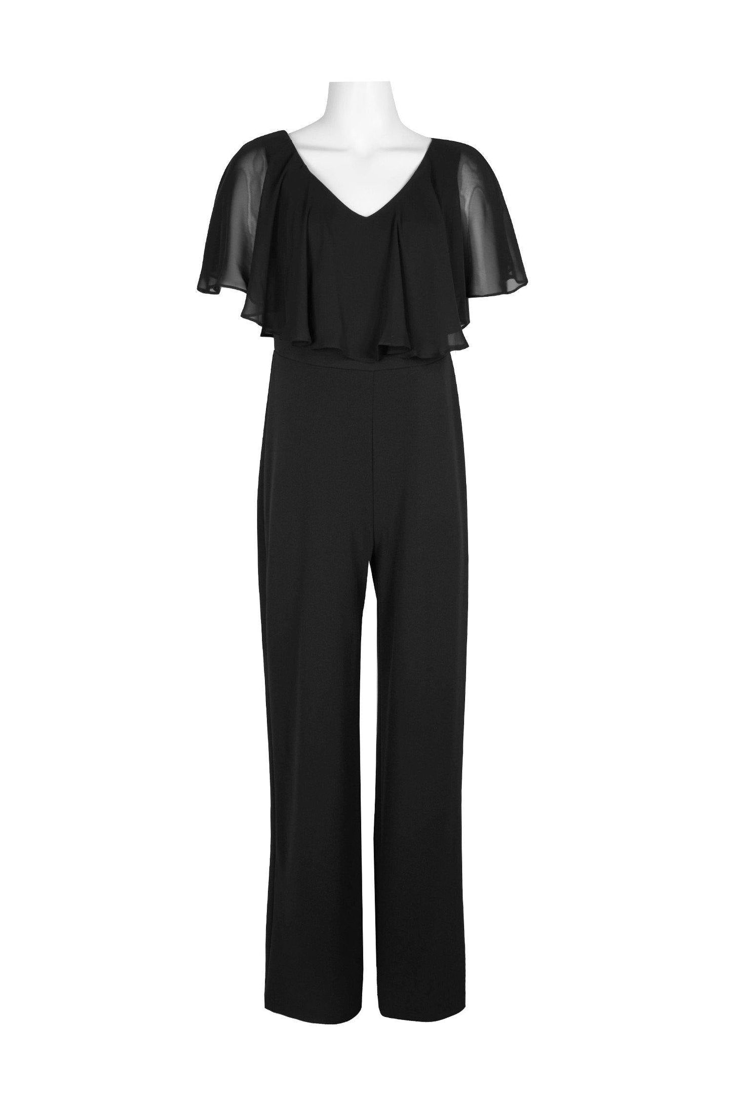 Connected Apparel Formal Cape Sleeve Jumpsuit - The Dress Outlet