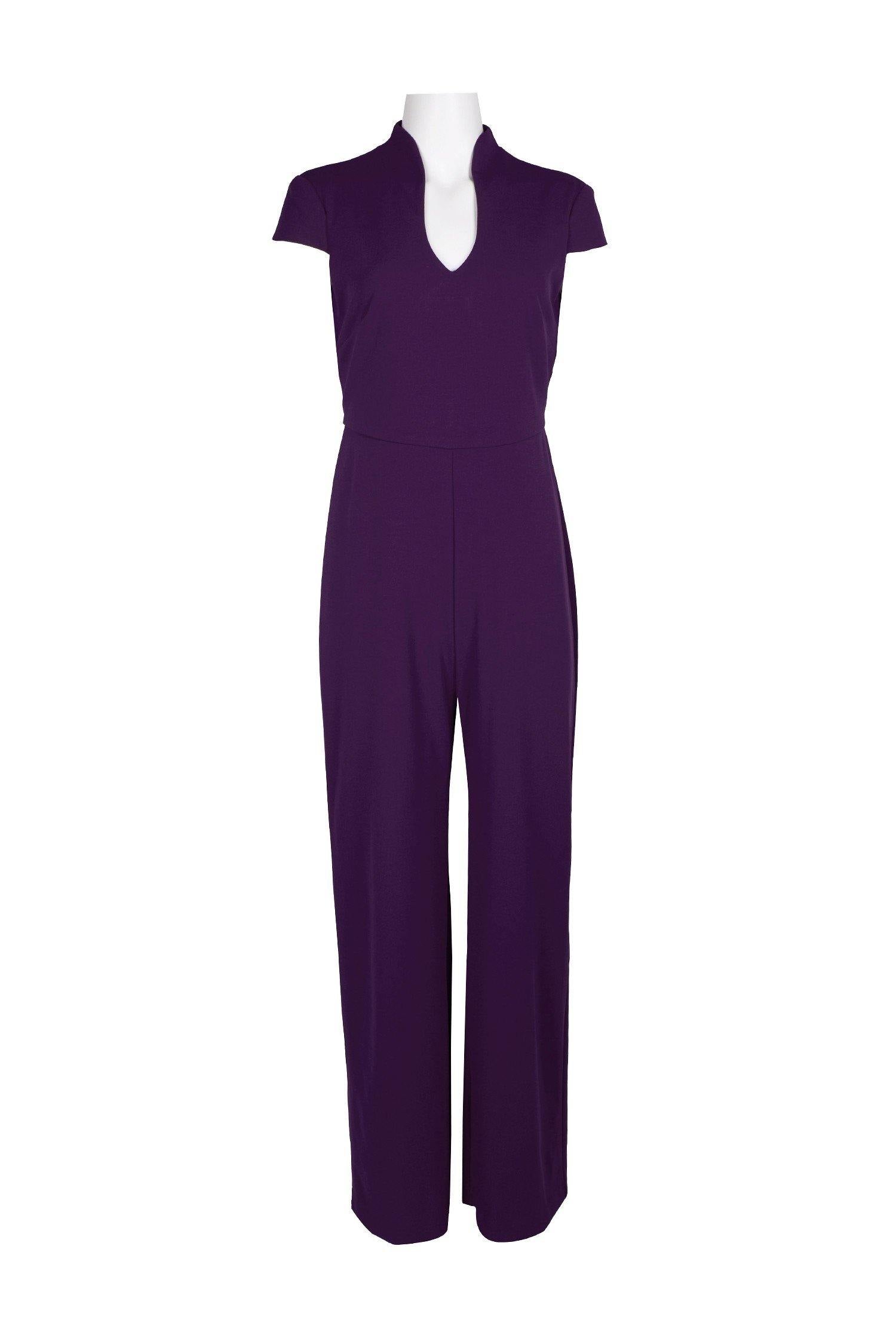 Connected Apparel Formal Short Sleeve Jumpsuit - The Dress Outlet