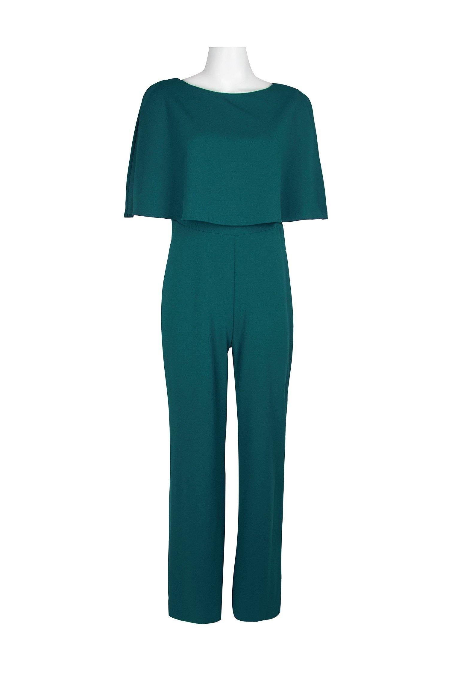 Connected Apparel Formal Sleeveless Cape Jumpsuit